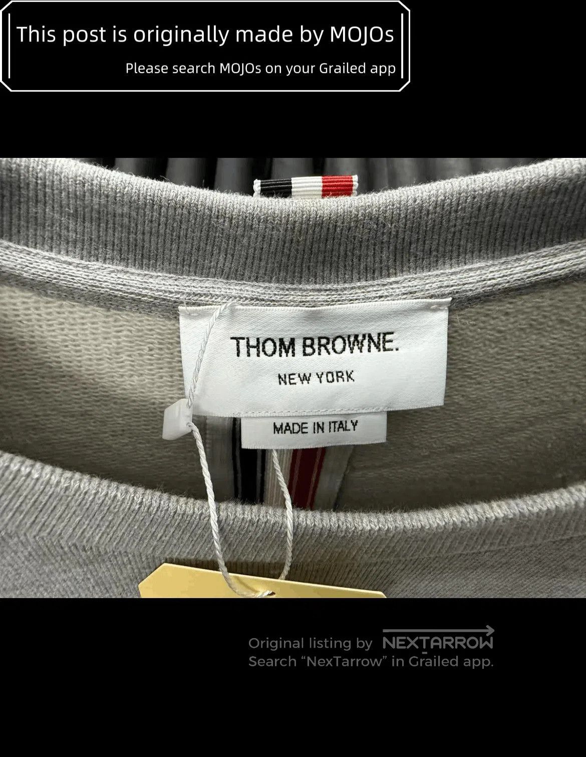 Thom Browne Sz 3 Thom Browne Basic Back Triple Stripe Sweatshirt. Size US L / EU 52-54 / 3 - 3 Thumbnail