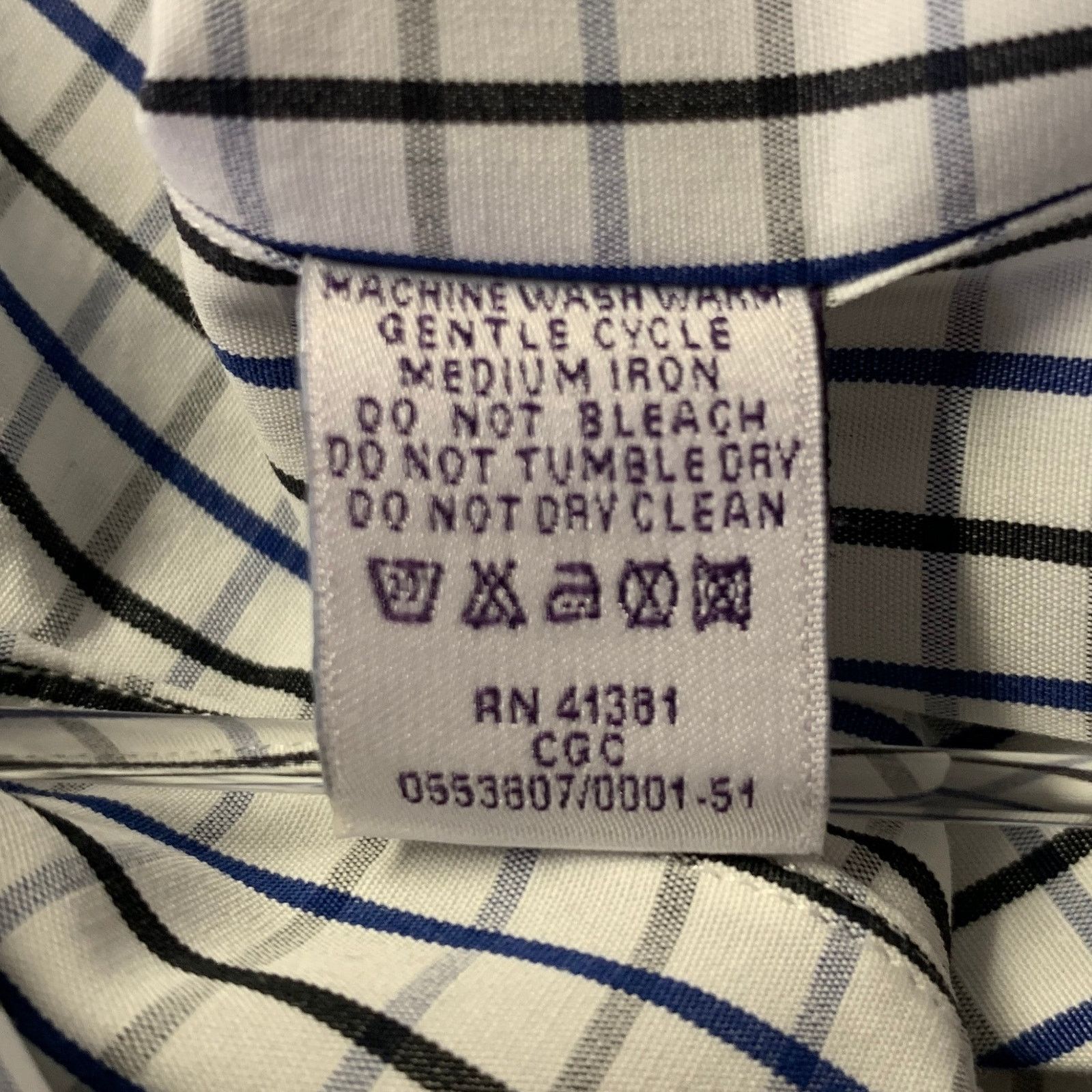 Ralph Lauren RALPH LAUREN White Black Blue Check Cotton Long Sleeve Shirt Size US XL / EU 56 / 4 - 7 Thumbnail