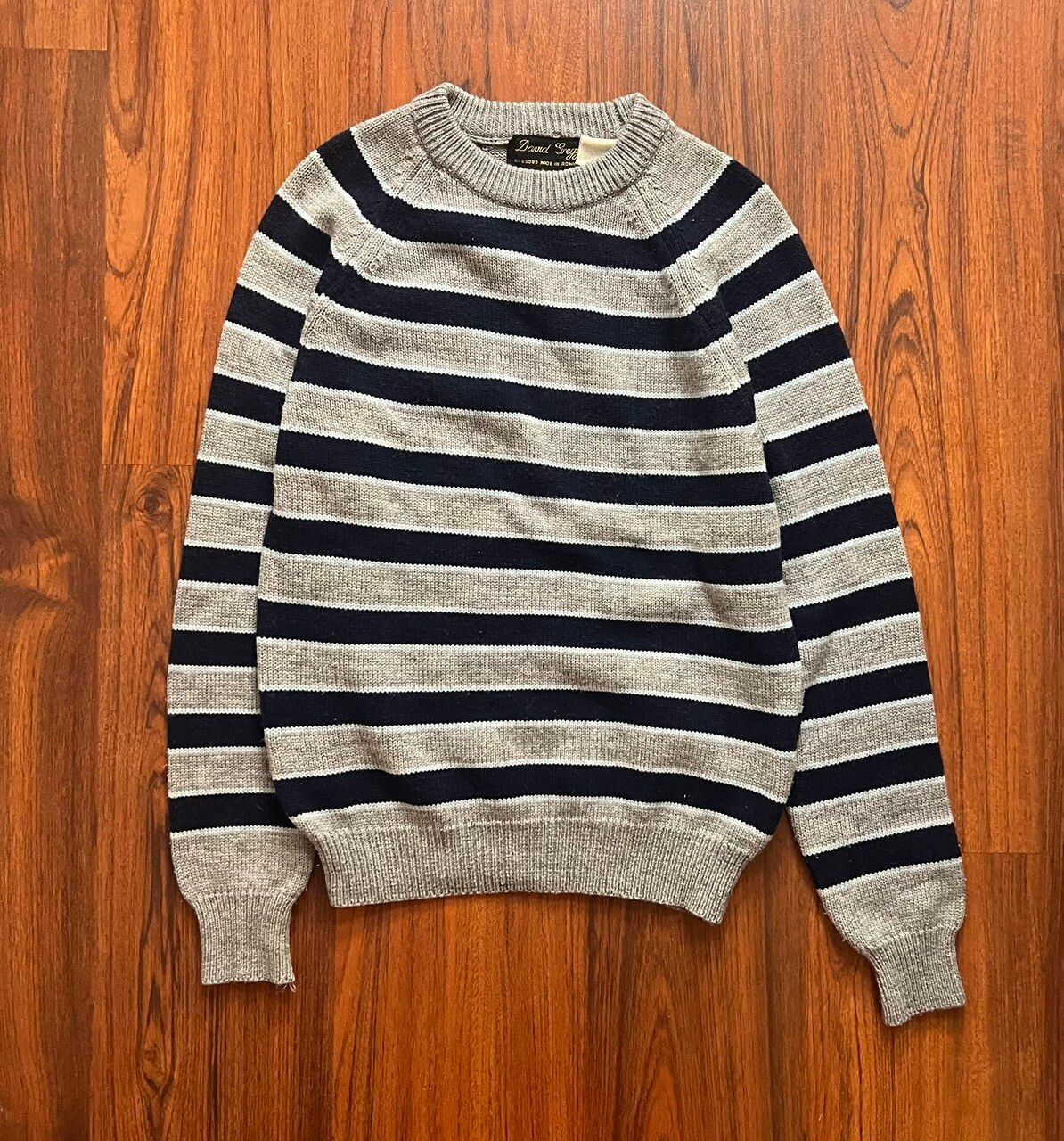 Vintage Vintage 80s David Gregg Wool Striped Sweater Romanian Made Size US M / EU 48-50 / 2 - 1 Preview