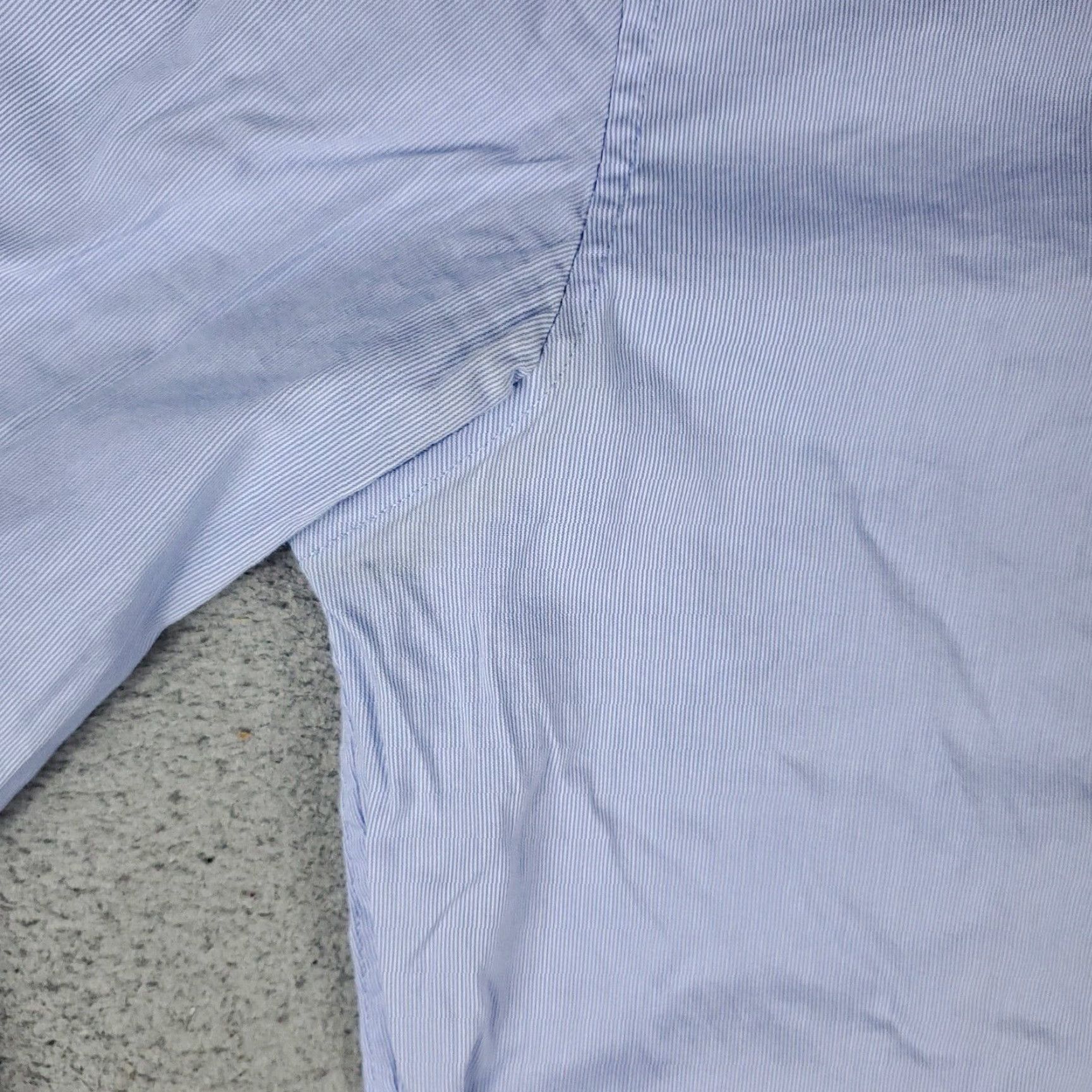 John Varvatos VINTAGE John Varvatos Dress Shirt Men Size 15 Blue Cotton Classic Modern Business Casual Formal Size 40R - 3 Thumbnail