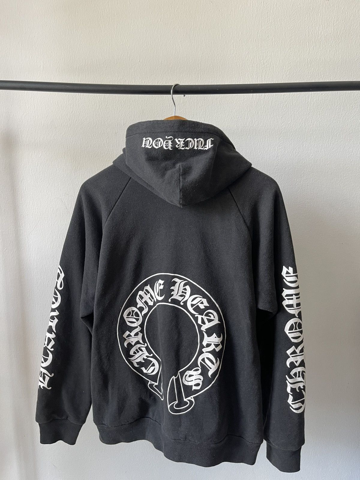 90s Chrome Hearts Thermal Dagger Zip Hoodie
