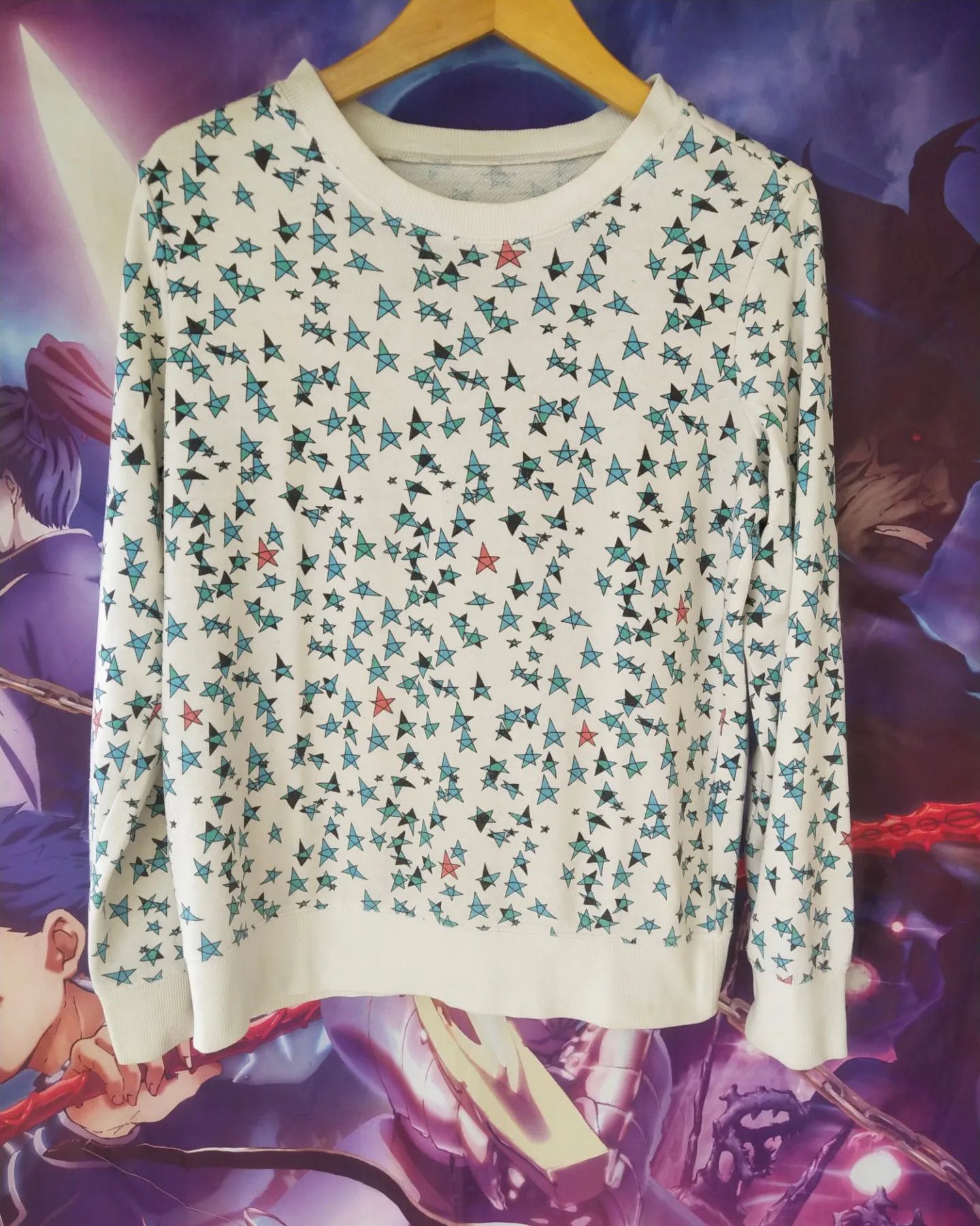 Uniqlo GU Stars Pattern AOP Crewneck Size L / US 10 / IT 46 - 1 Thumbnail