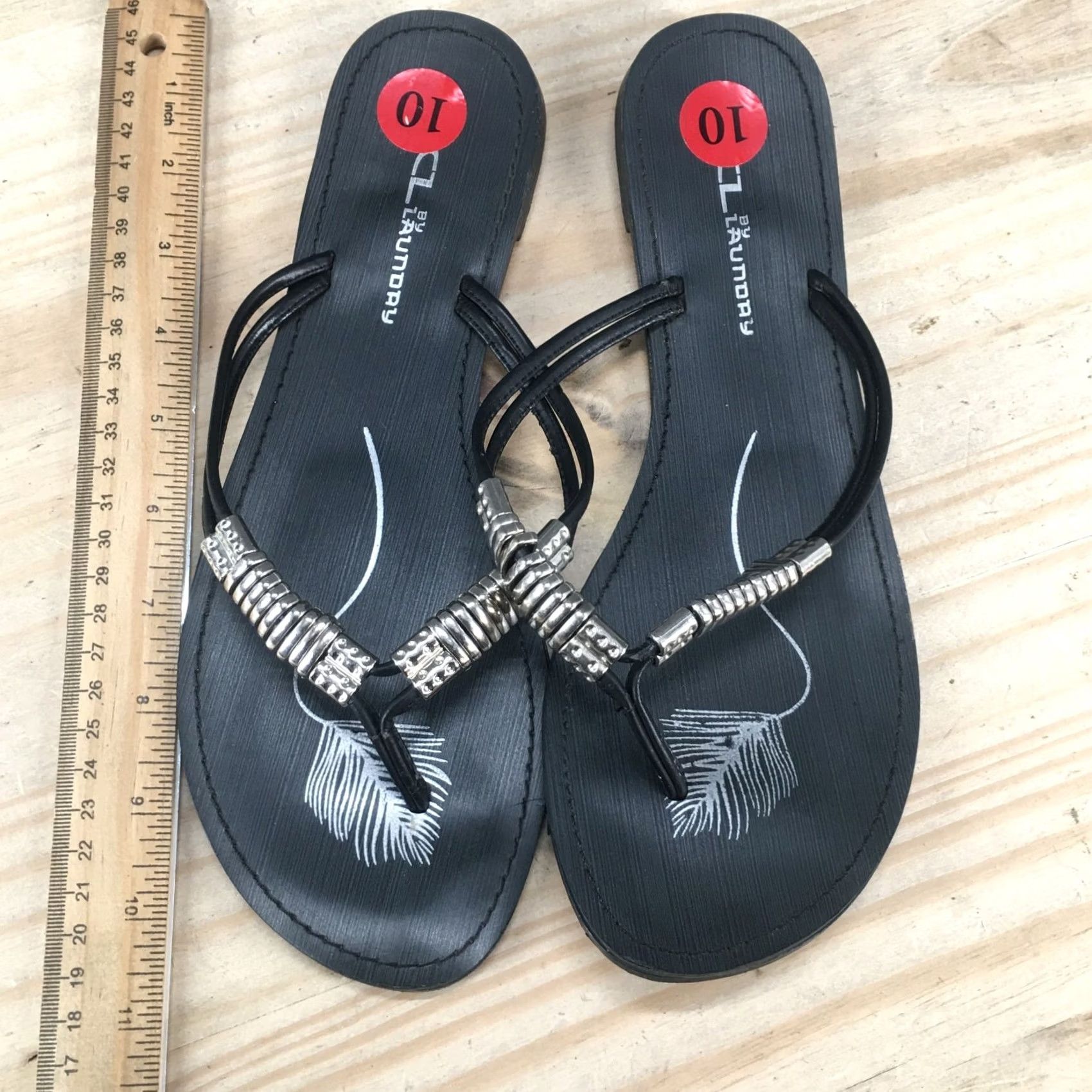 Vintage CL By Laundry Sandal Womens 10 Black Flip Flop Thong Slip On Casual Comfort Mens? Womens Size US 10 / IT 40 - 6 Thumbnail