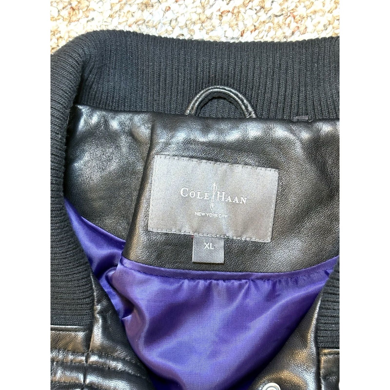Cole Haan VINTAGE Cole Haan Leather Coat Womens XL Black Mid-Length Slim Lined Zip Button 90s Retro Bomber Jacket Size XL / US 12-14 / IT 48-50 - 6 Thumbnail
