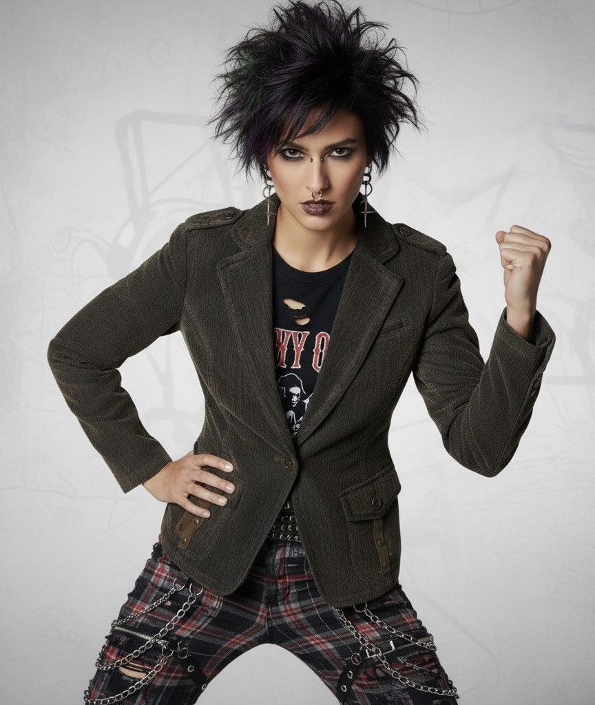 Piece Montee Denim Punk Blazer