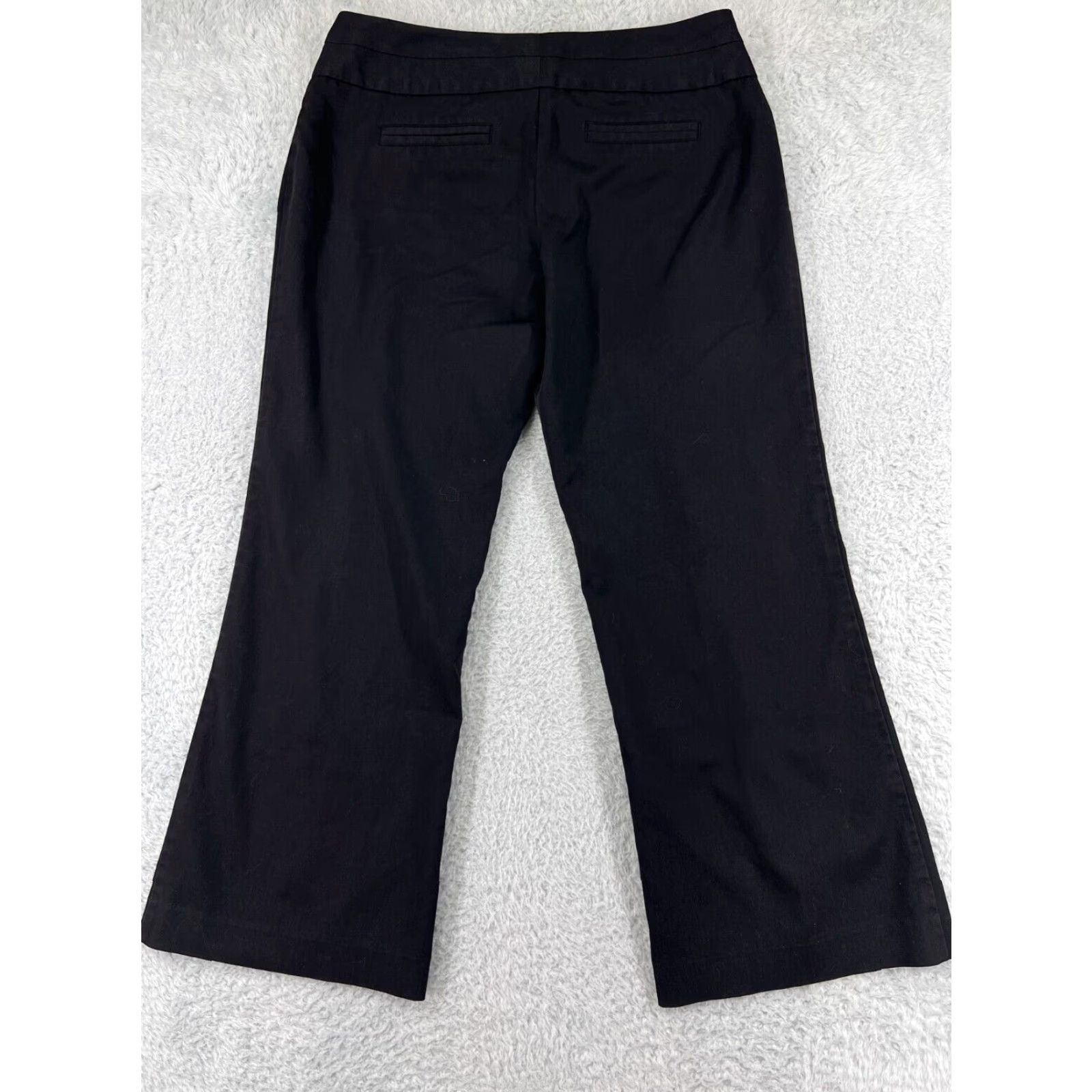 Zara Zara Pants Womens 32 Black Stretch Pockets Chino Straight Regular Cotton Blend Twill Button Zip Front Size 24" / US 00 / IT 34 - 2 Thumbnail