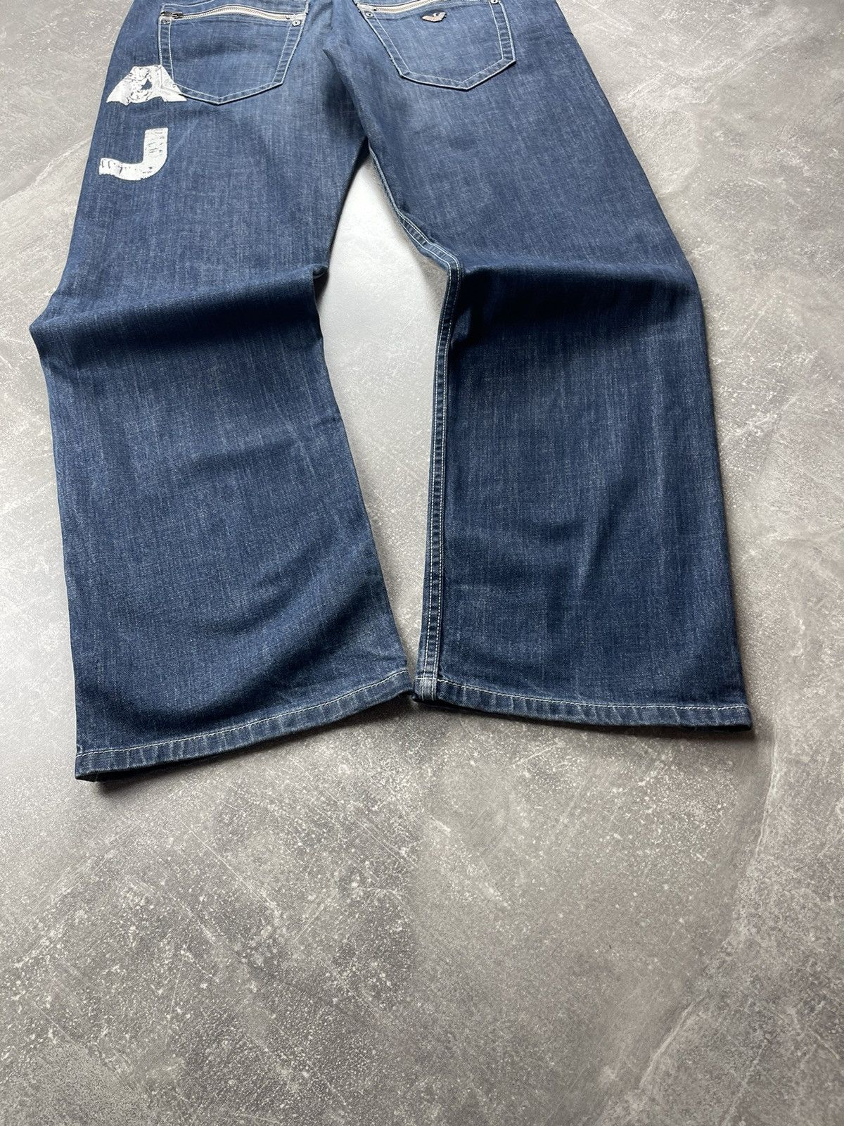 Armani Armani Jeans Vintage 00s Indigo 007 AJ Logo Denim Jeans Size US 33 - 3 Thumbnail