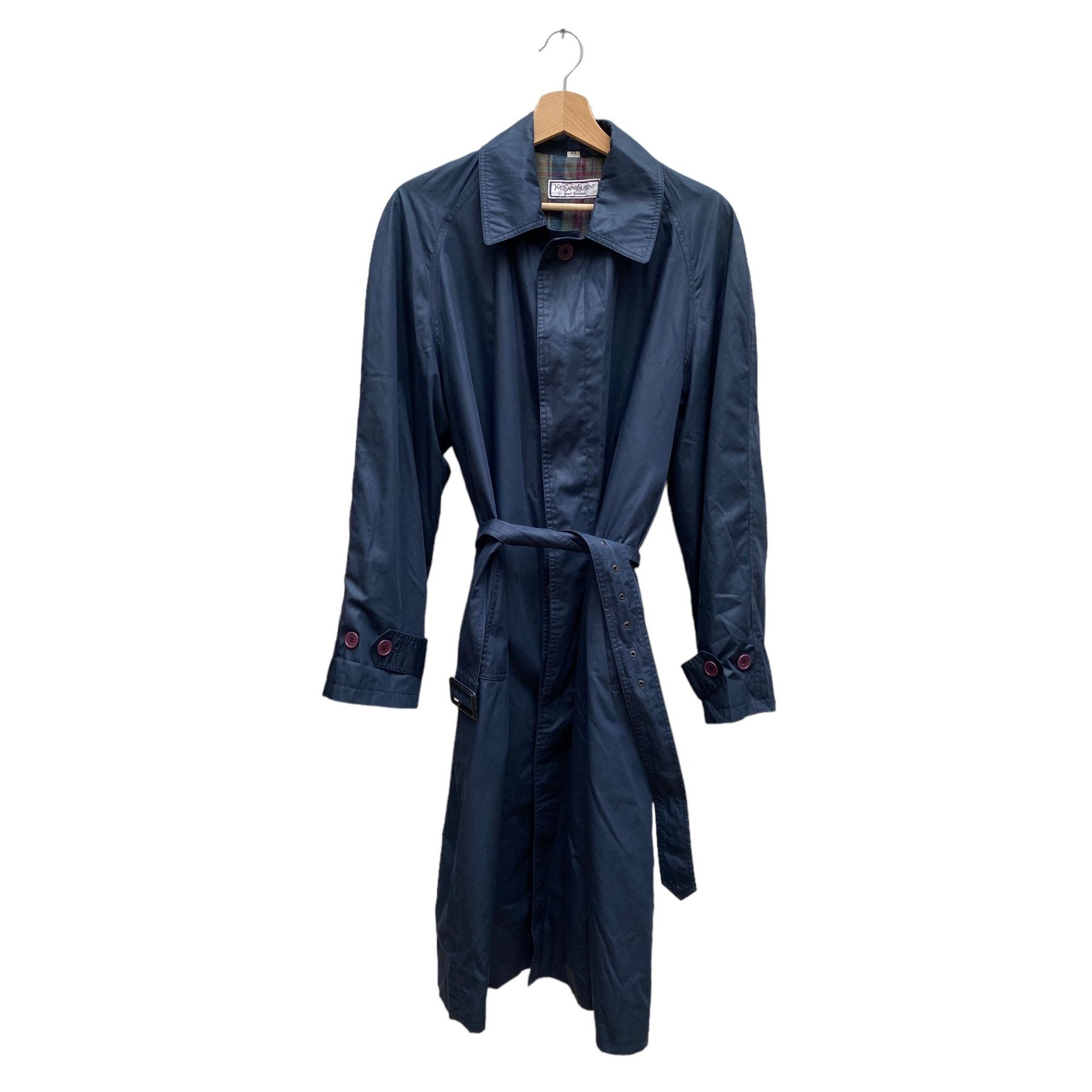 image of YVES Saint Laurent Vintage Navy Trench Coat, Men's (Size Small)