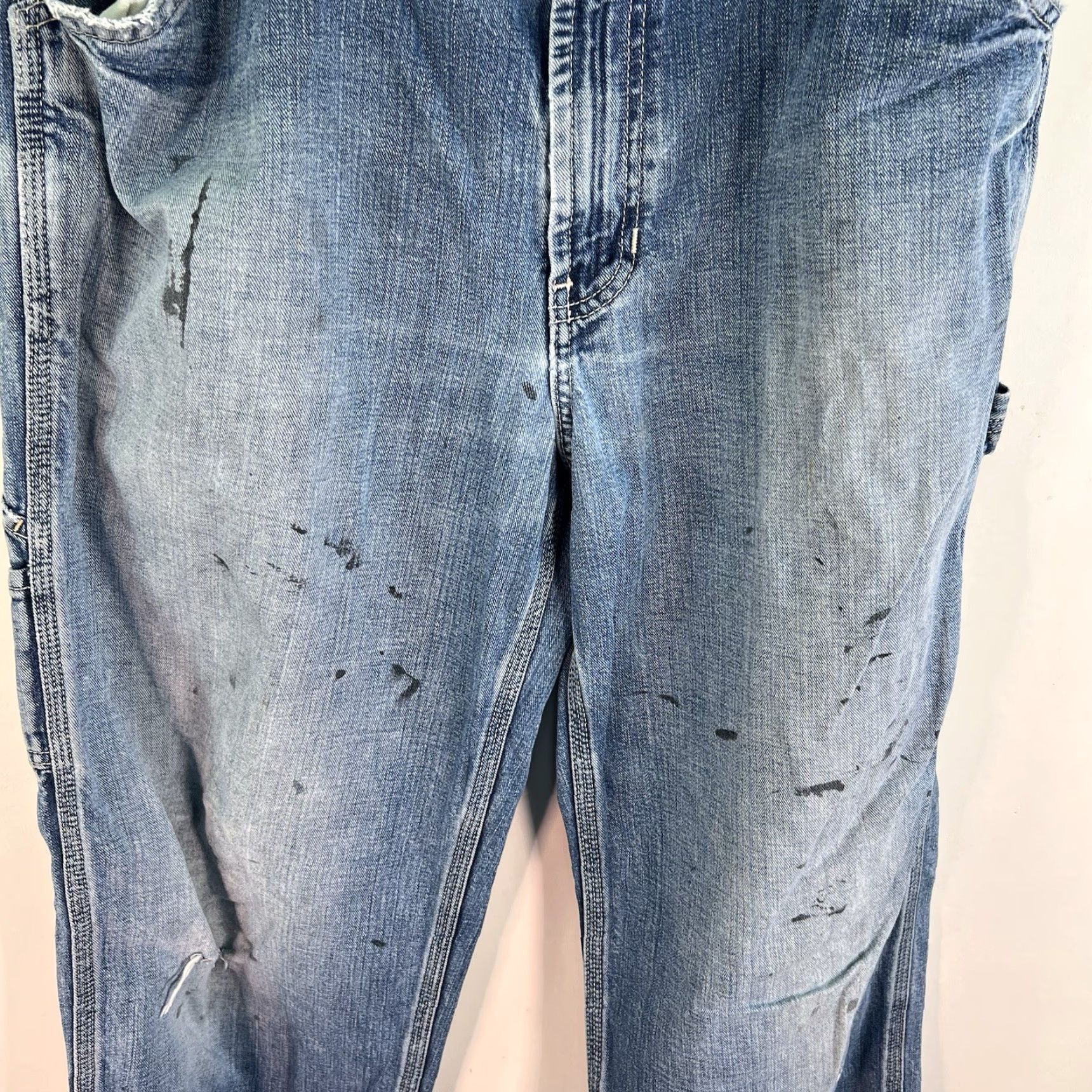 Gap VINTAGE Gap Denim Pants Wide-Leg Mens Size 34 Blue Distressed 90s Grunge Size US 34 / EU 50 - 3 Thumbnail