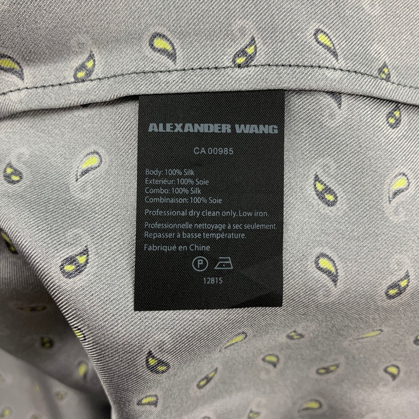 Alexander Wang ALEXANDER WANG 10 Navy & Grey Paisley Silk Layered Shirt Size L / US 10 / IT 46 - 5 Thumbnail