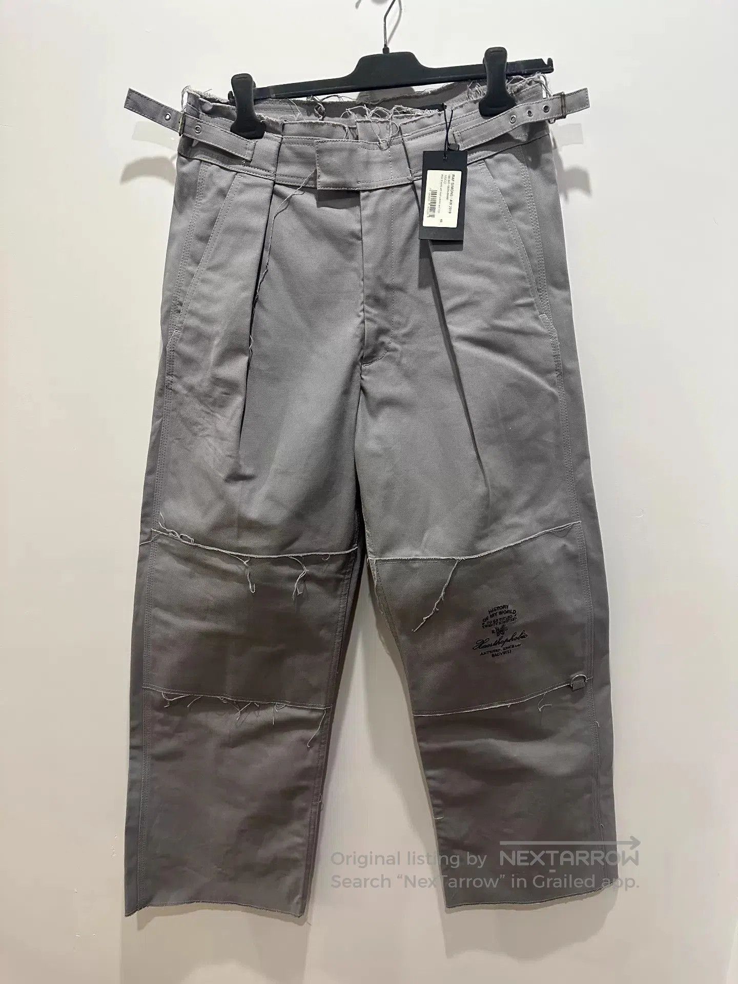 Raf Simons Gray Casual Pants with Distressed Details . Size US 30 / EU 46 - 1 Thumbnail