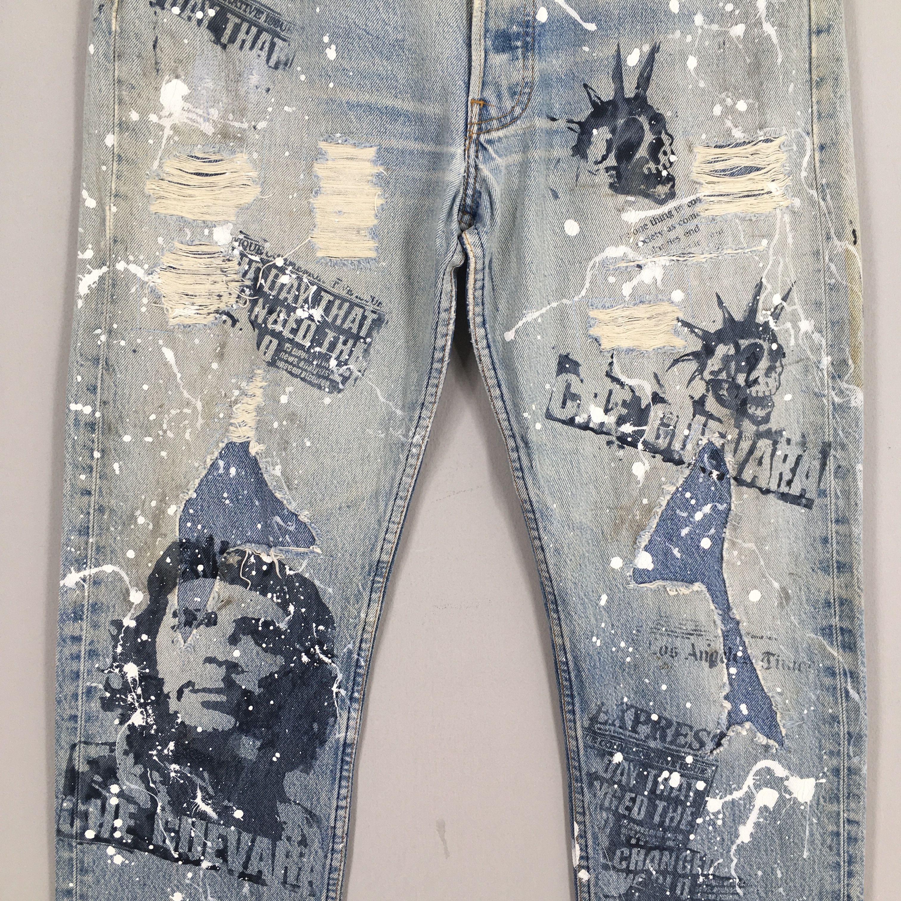Levi's Size 30x28.5 Vintage 90s Levi's 501 Faded Blue Jeans Size US 30 / EU 46 - 3 Thumbnail