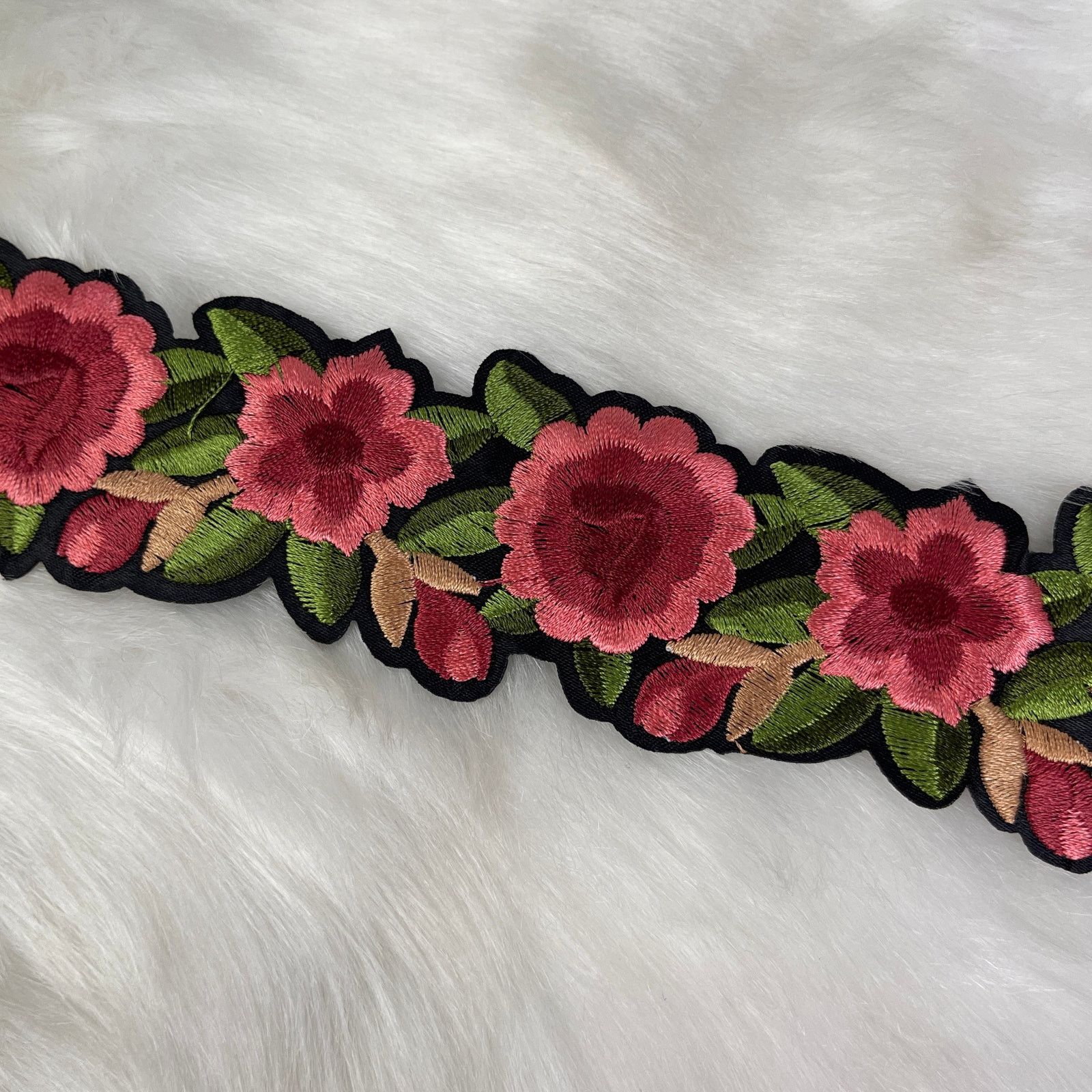 Other Embroidered Floral Choker Necklace Pink Green Black NWOT Size ONE SIZE - 3 Thumbnail