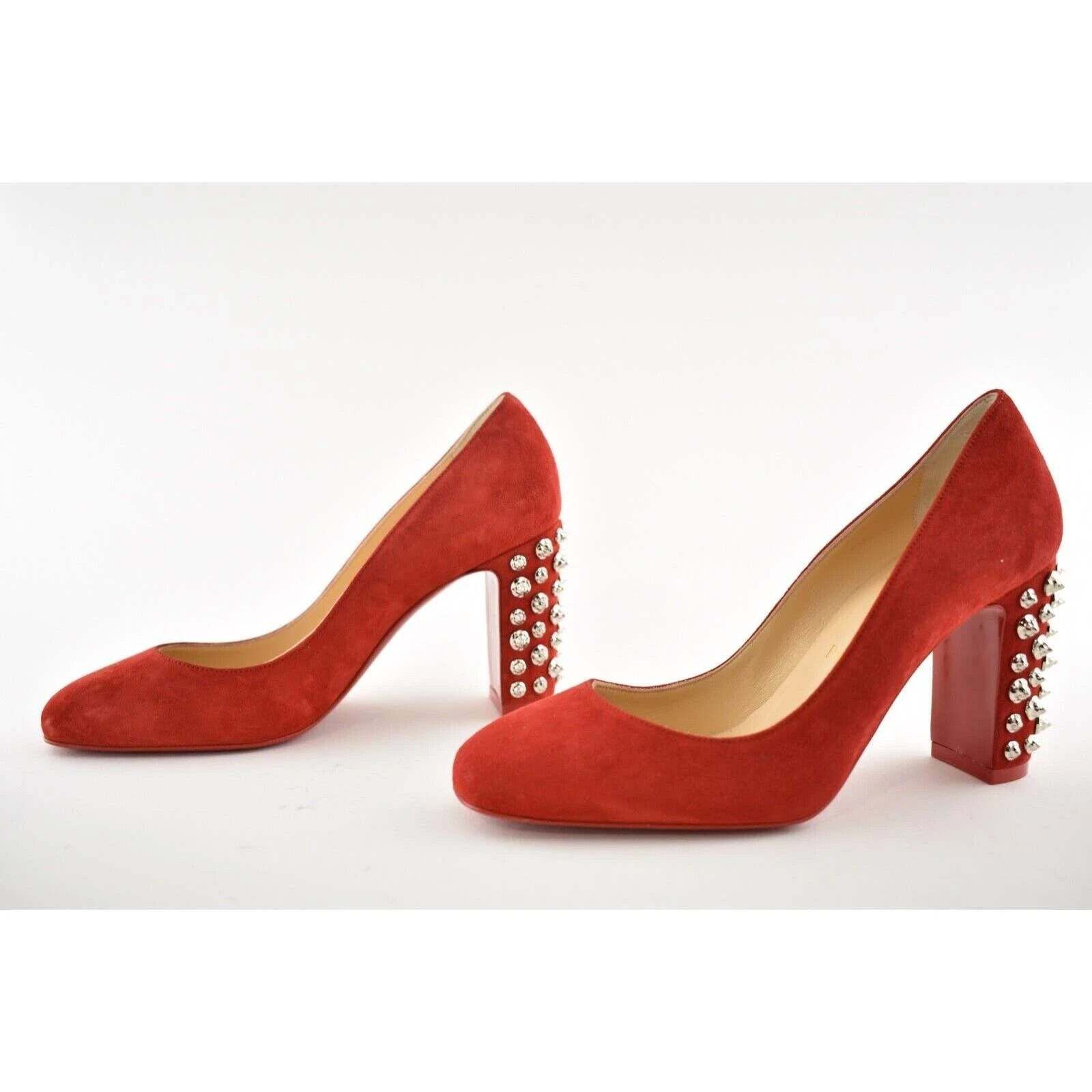 Christian Louboutin Christian Louboutin Donna Stud Spikes 85 Loubi Red Silver Size US 6.5 / IT 36.5 - 10 Thumbnail