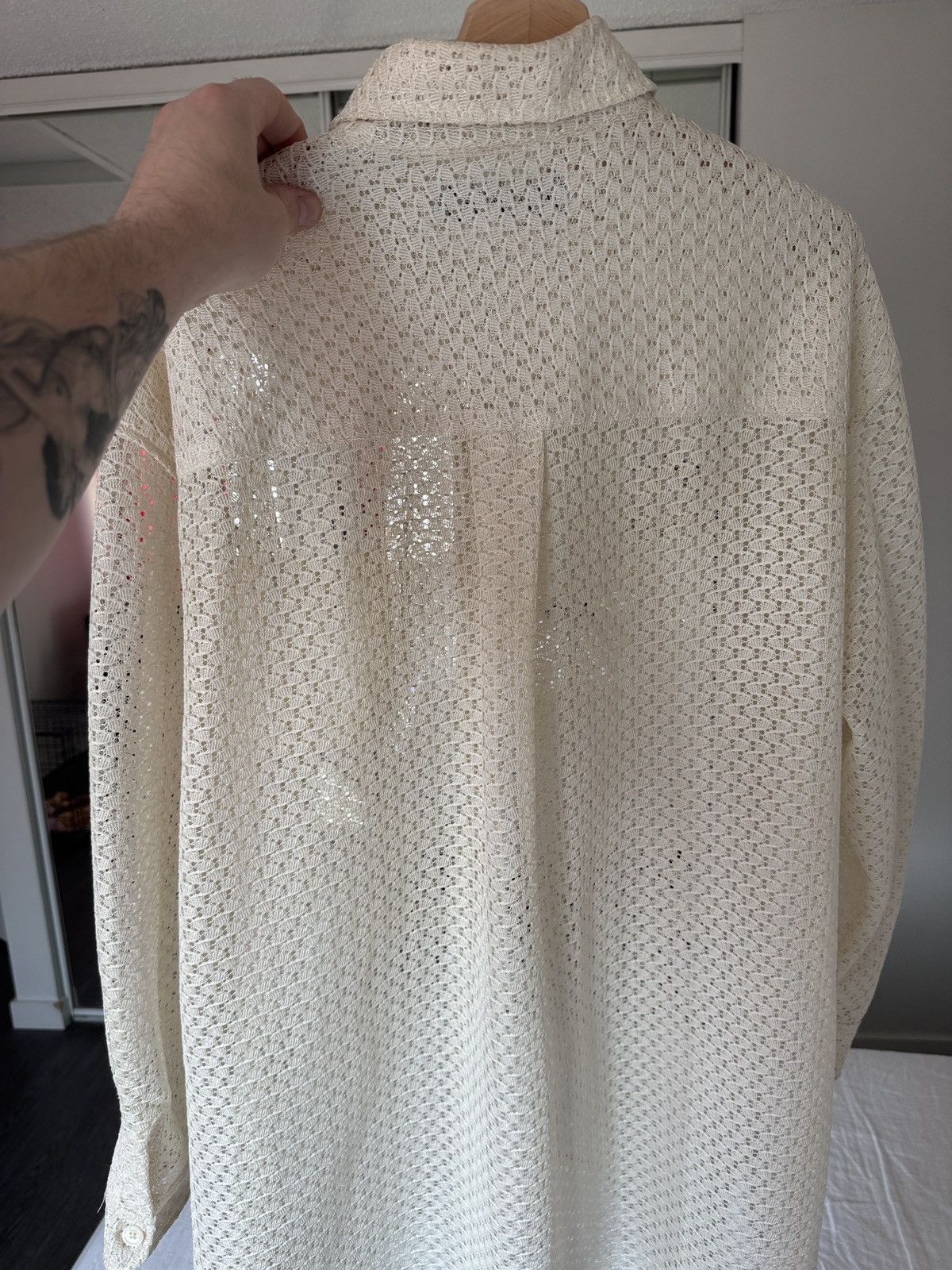Our Legacy Popover Shirt - Off White Technical Lace Size US S / EU 44-46 / 1 - 4 Thumbnail