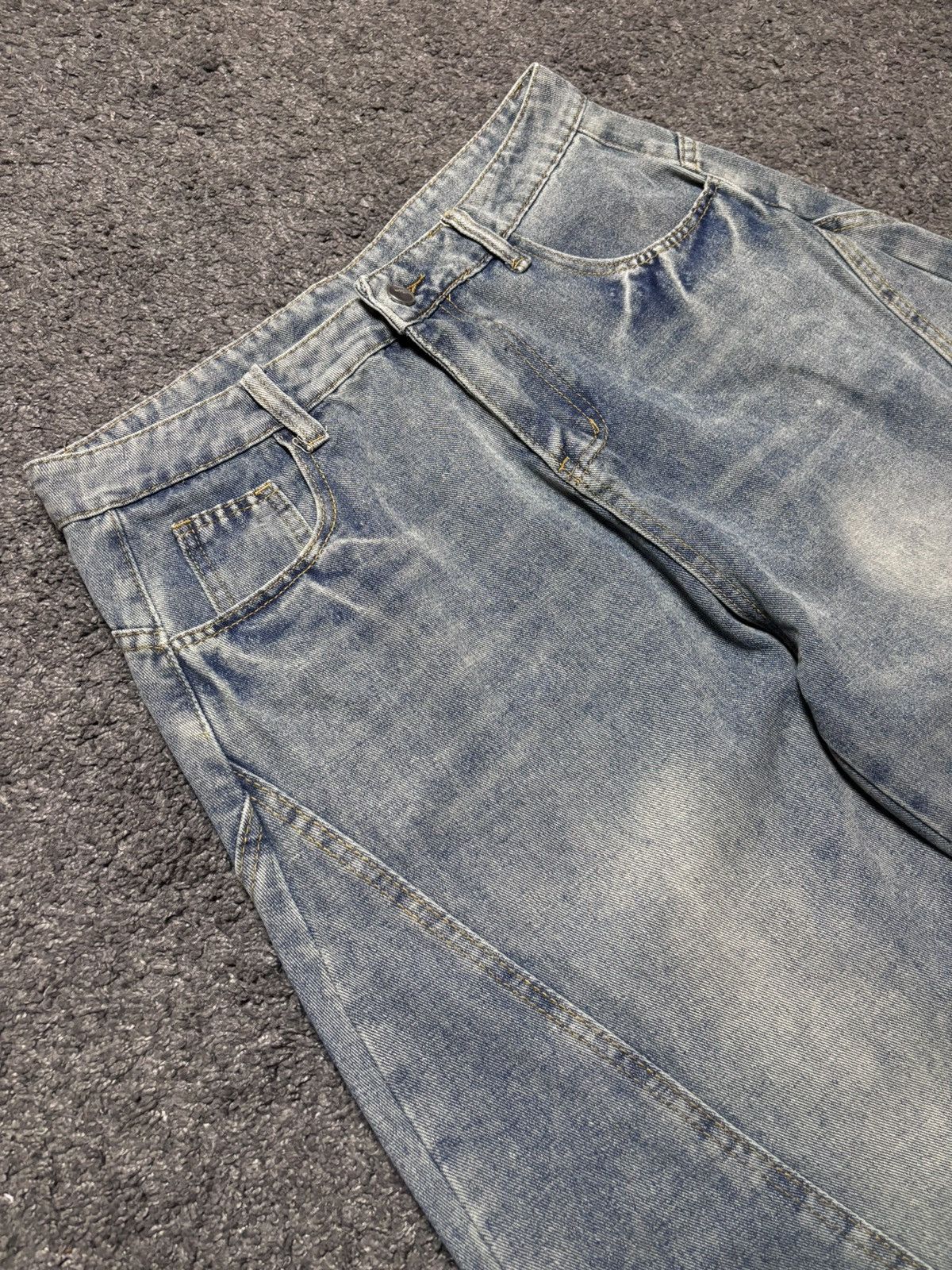 Jean Vintage wide leg rare parachute balloon baggy blue jeans Size US 34 / EU 50 - 9 Thumbnail