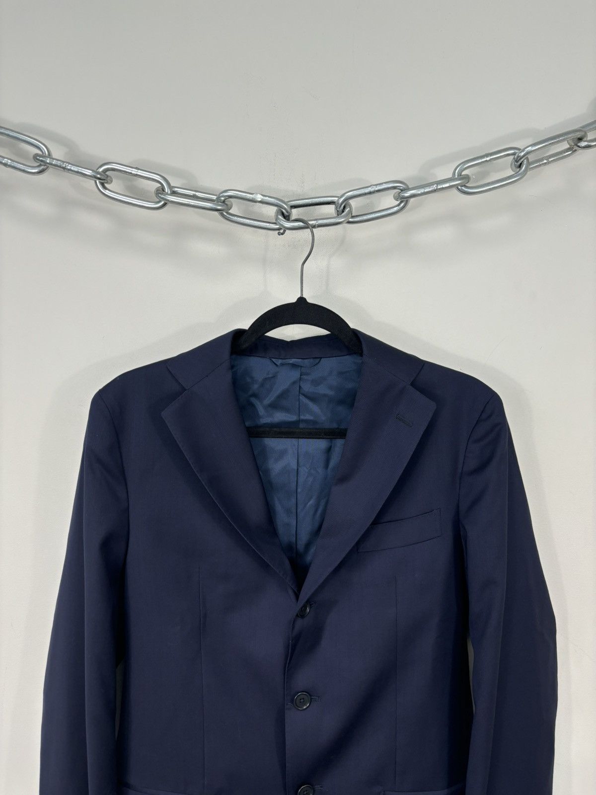 Other De Petrillo Napoli Gaiola Navy Blue Italian Luxury Wool Suit Size 46R - 7 Thumbnail