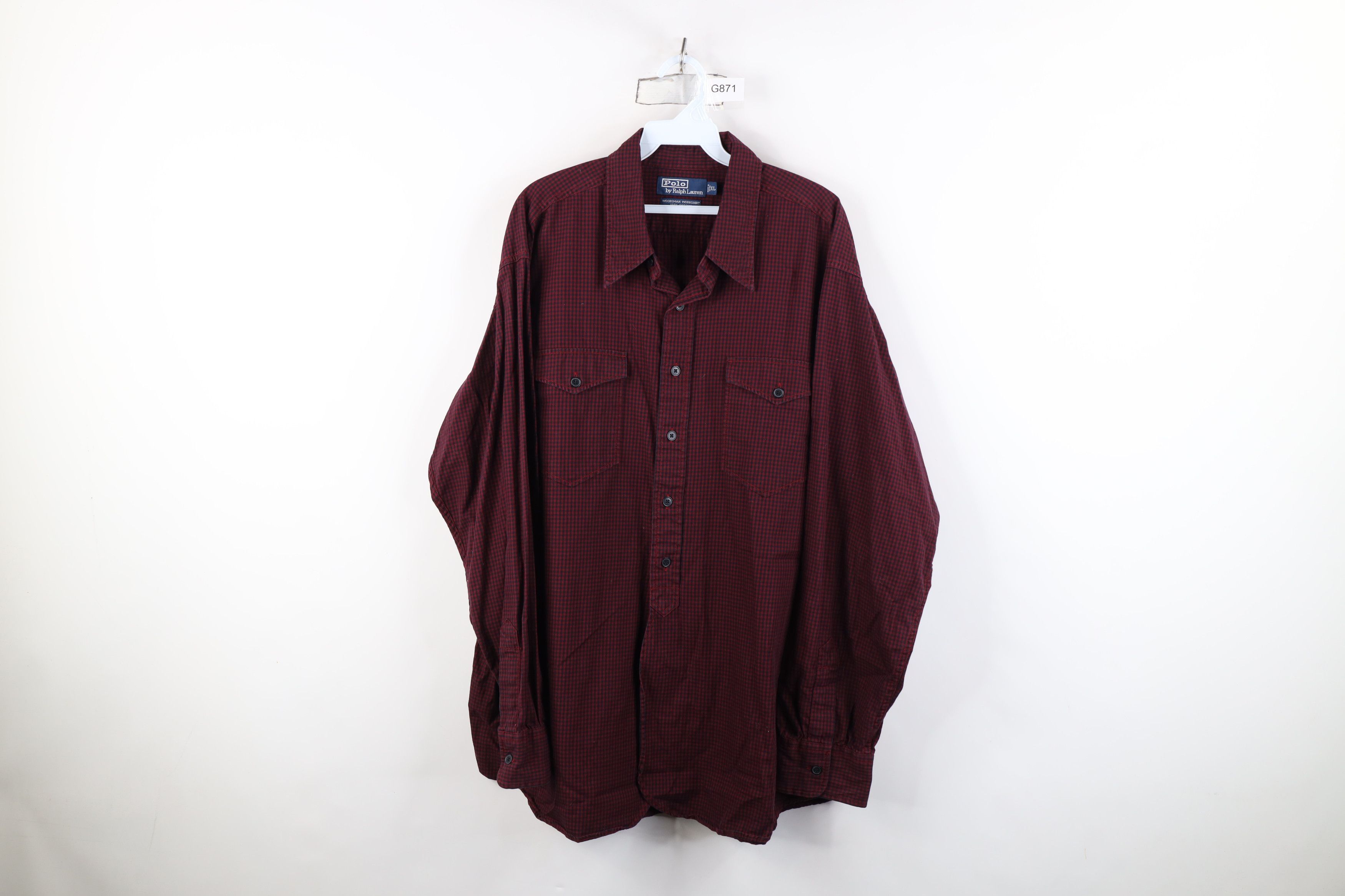 Ralph Lauren Vintage 90s Ralph Lauren Workshirt Button Shirt Plaid Red Size US XL / EU 56 / 4 - 1 Thumbnail