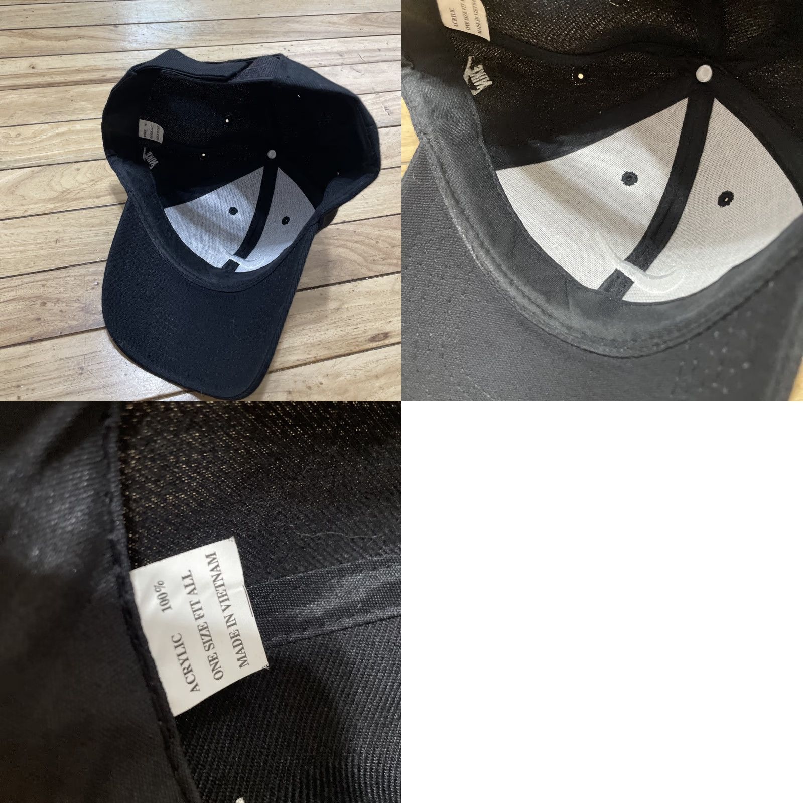 Nike Nike Check Logo Hat Black White Streetwear Adjustable Clasp Adult Men Size ONE SIZE - 10 Thumbnail