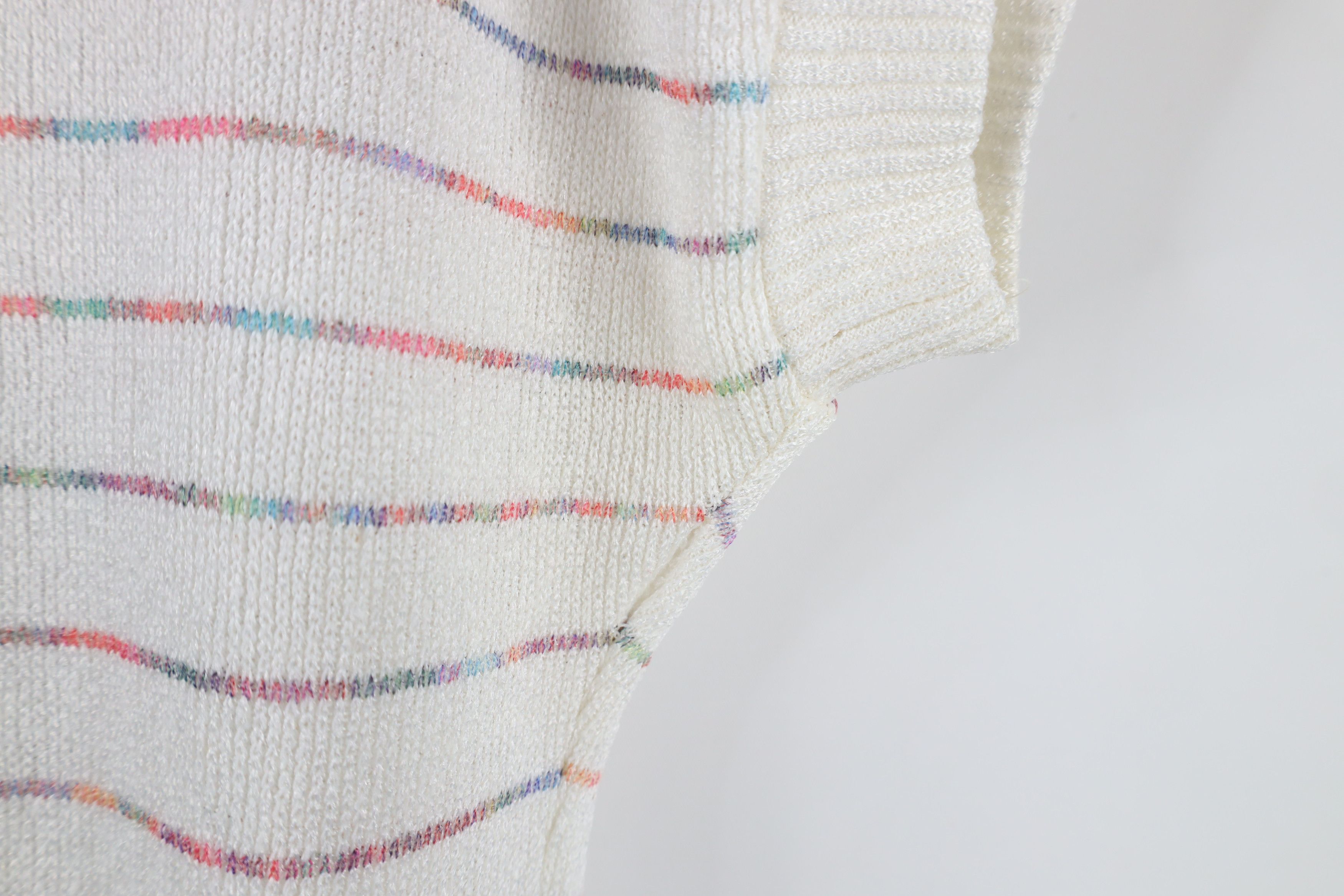 Vintage Vintage 80s 90s Streetwear Rainbow Striped Knit Sweater Vest Size S / US 4 / IT 40 - 7 Thumbnail