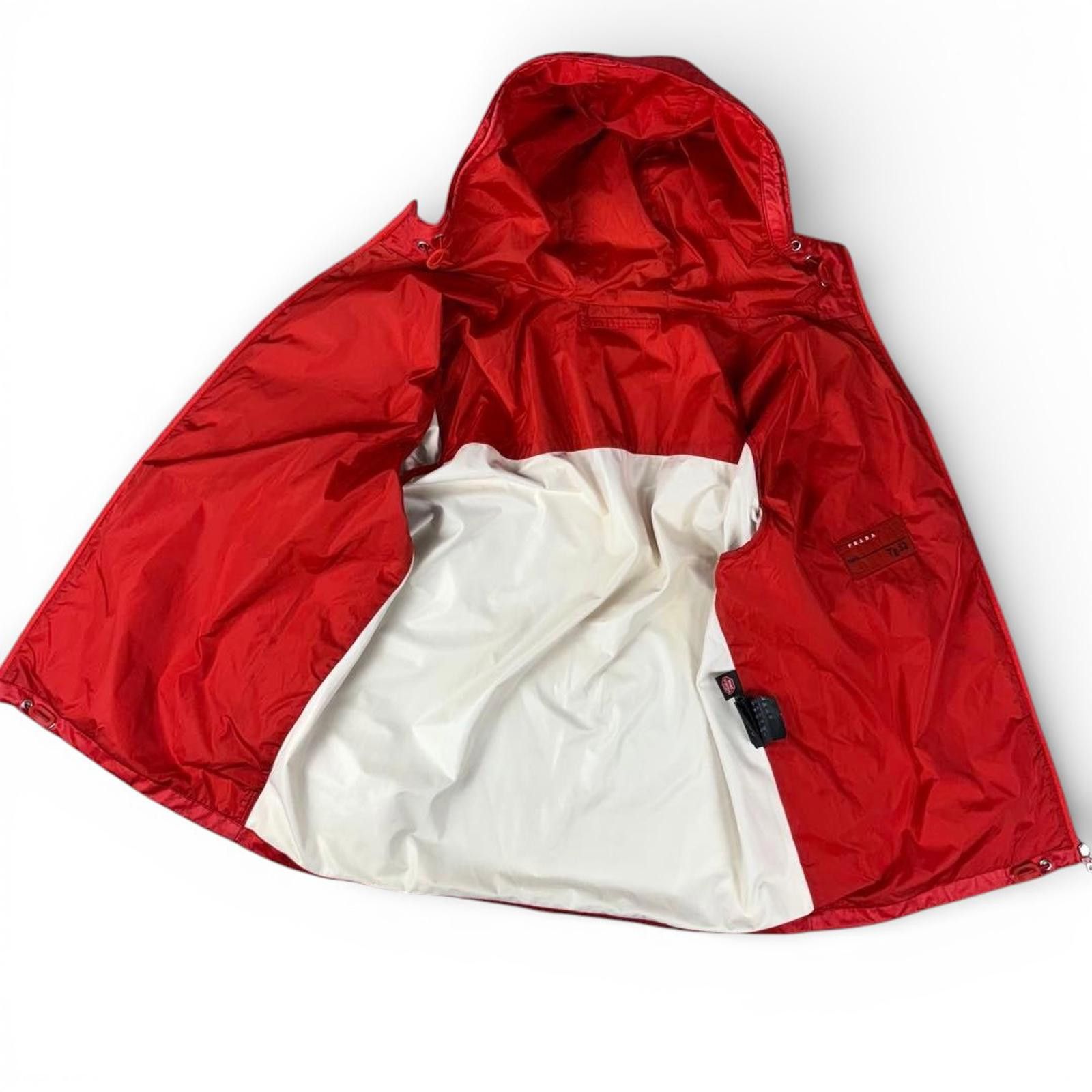 Prada Prada - Men's Red Windbreaker Jacket with Hood Size US L / EU 52-54 / 3 - 5 Thumbnail
