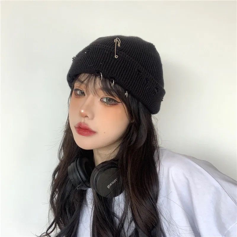 Other Distressed Black Beanie Size ONE SIZE - 2 Thumbnail