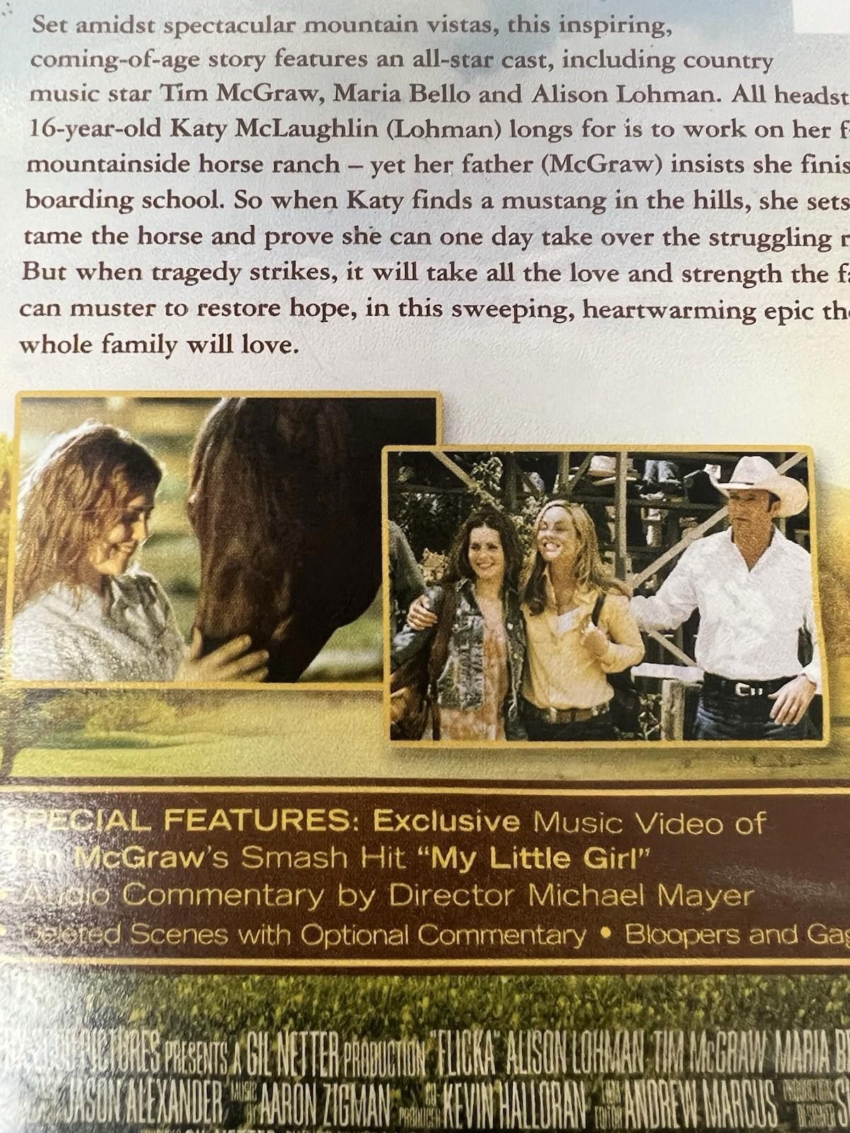 Other Flicka DVD Tim McGraw Alison Lohman Horses Family Drama Size ONE SIZE - 11 Thumbnail