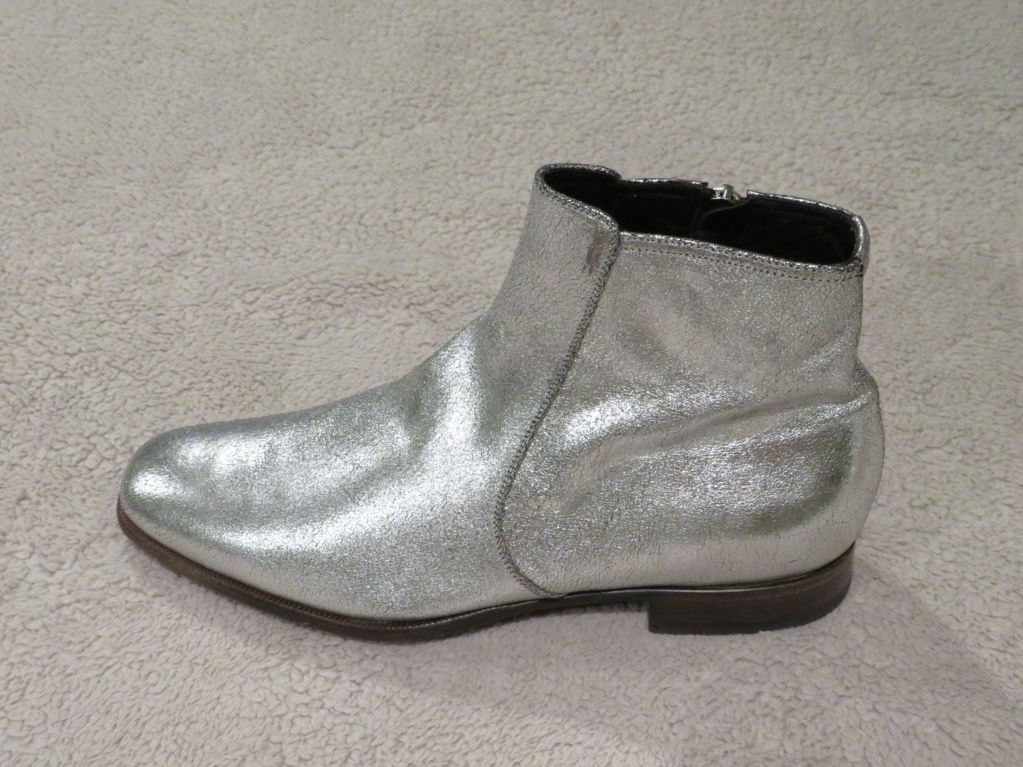 Tom Ford Edgar Silver Metallic Leather Side Zip Ankle Boots 9 T Size US 9 / EU 42 - 5 Thumbnail