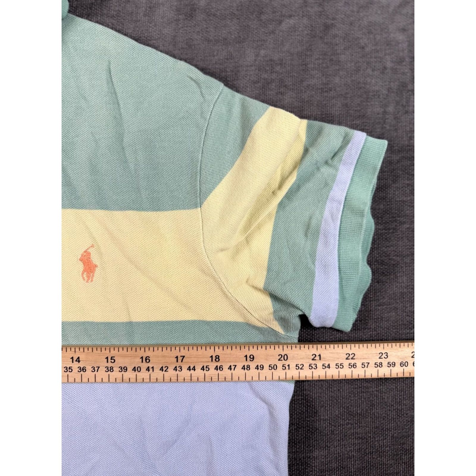 Polo Ralph Lauren Polo by Ralph Lauren Polo Shirt Mens Large Green Striped Custom Fit Size US L / EU 52-54 / 3 - 3 Thumbnail