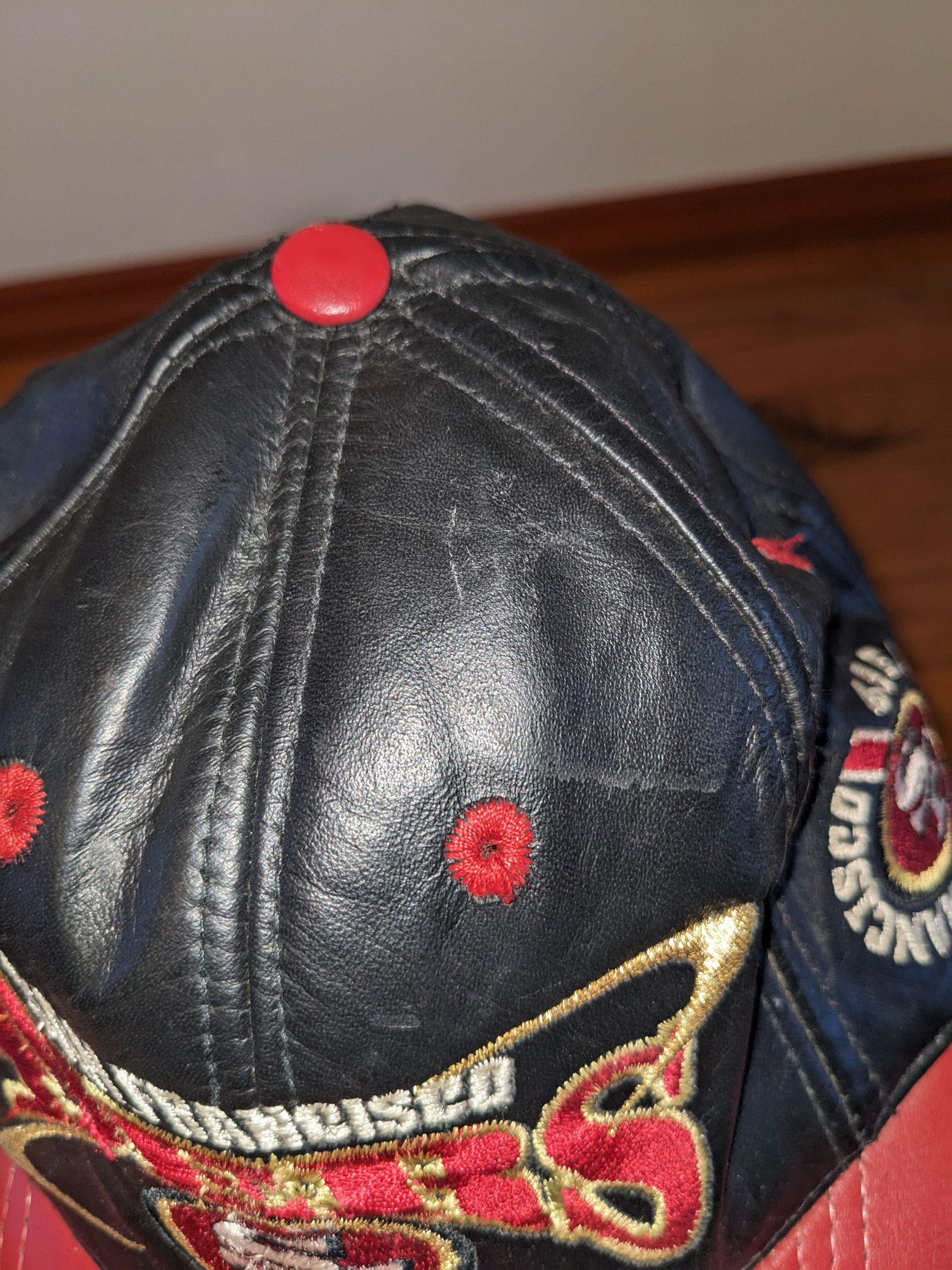 NFL × Vintage Vintage San Francisco 49ers NFL Football Leather Hat Size ONE SIZE - 7 Thumbnail