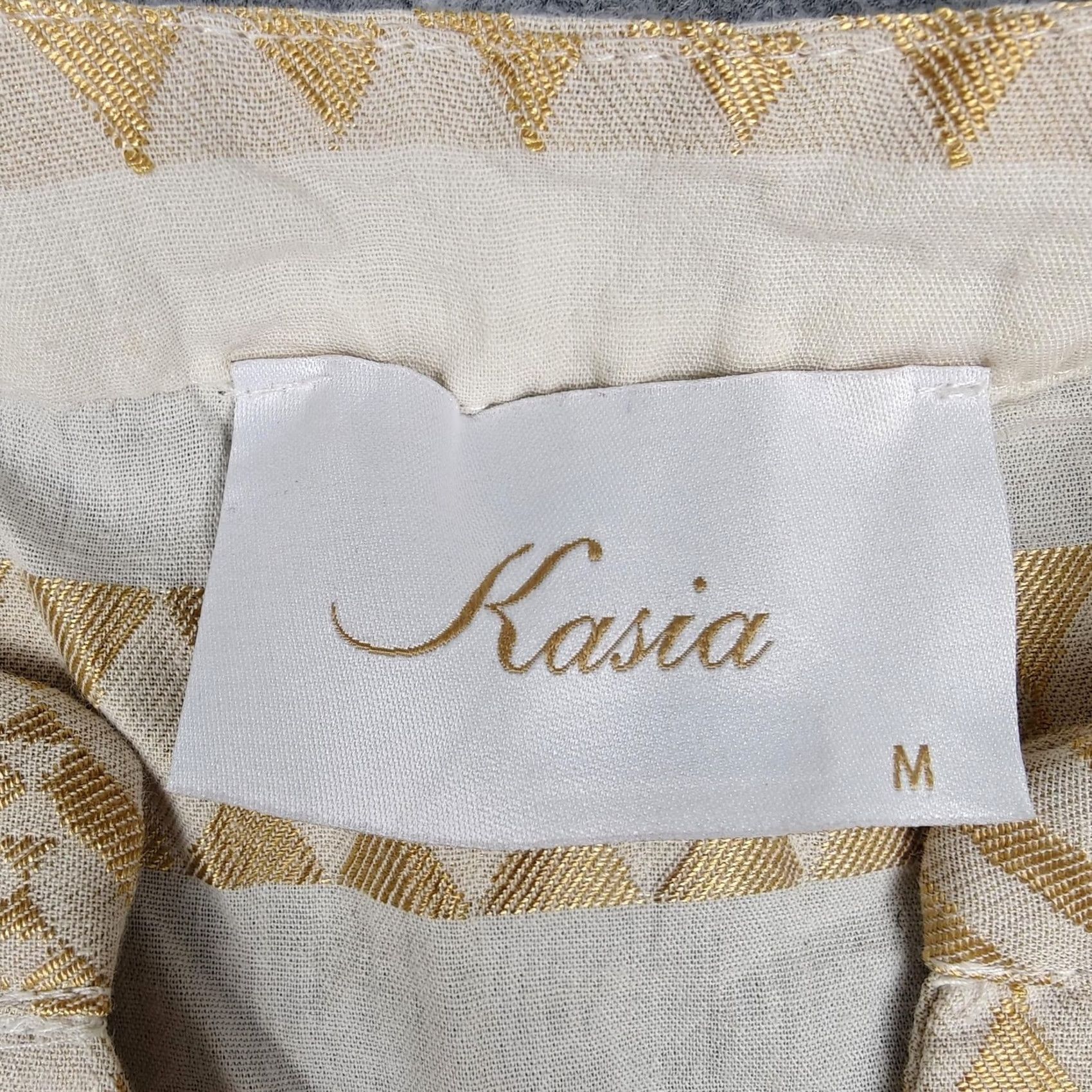 Vintage Kasia Dress Womens M White Chevron Embroidered Boho Trapeze Swing Mini Tiered Size M / US 6-8 / IT 42-44 - 3 Thumbnail