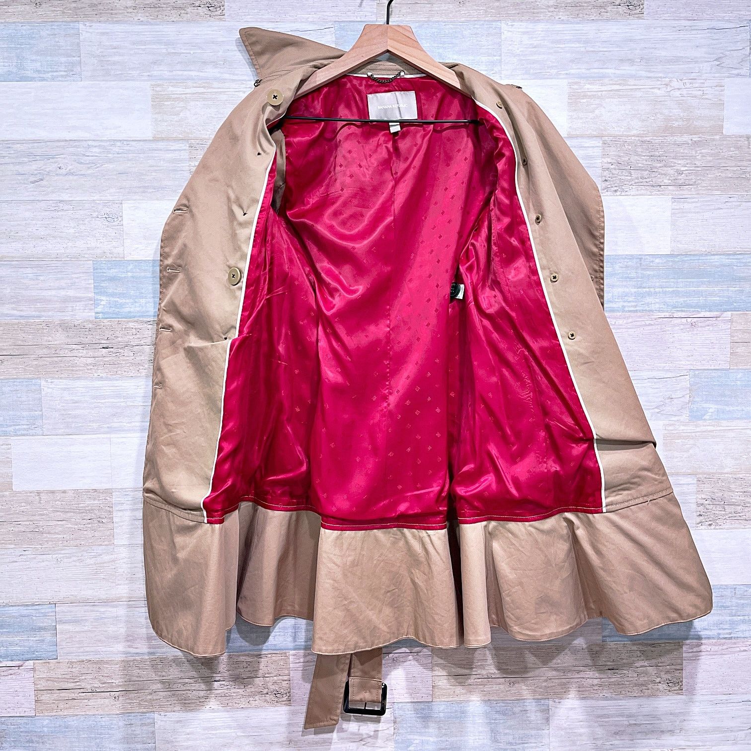 Banana Republic Banana Republic Flared Double Breasted Trench Coat Tan Belt Size XS / US 0-2 / IT 36-38 - 3 Thumbnail