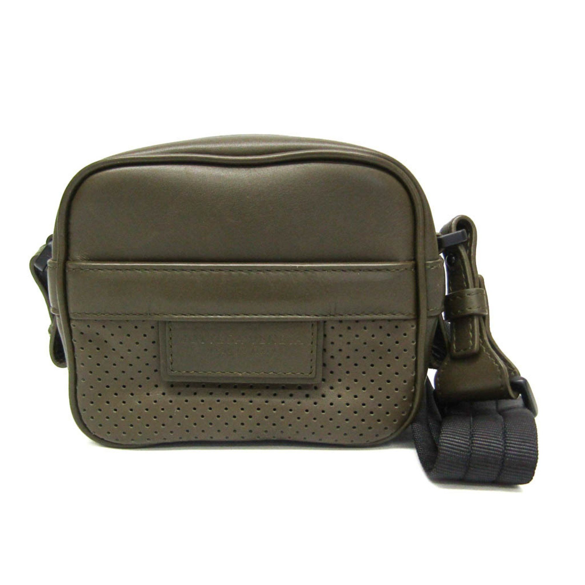 Bottega Veneta Bottega Veneta Leggero 566753 Women,Men Leather Shoulder Bag Black,Khaki Size ONE SIZE - 1 Thumbnail