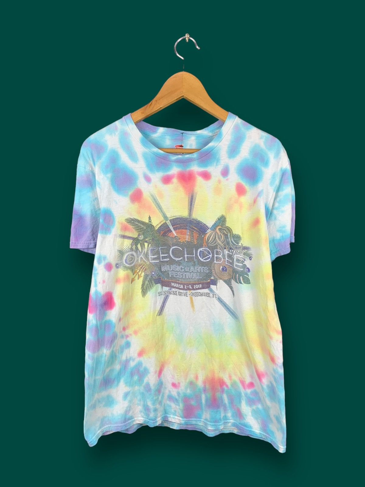 Band Tees Steals! Okeechobee Music Art Festival Tie Dye Tee Size US M / EU 48-50 / 2 - 1 Thumbnail