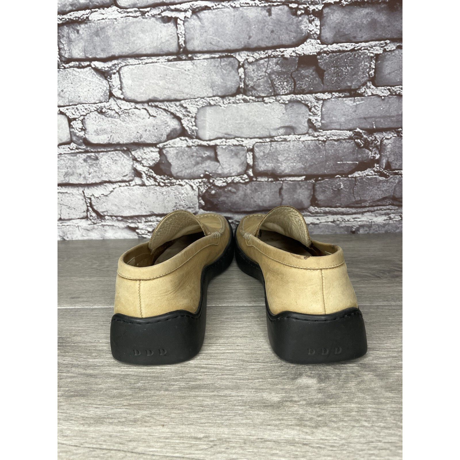 Other Duccio Del Duca Tan Leather Square Toe Wedge Designer Loafer Size US 8.5 / IT 38.5 - 6 Thumbnail