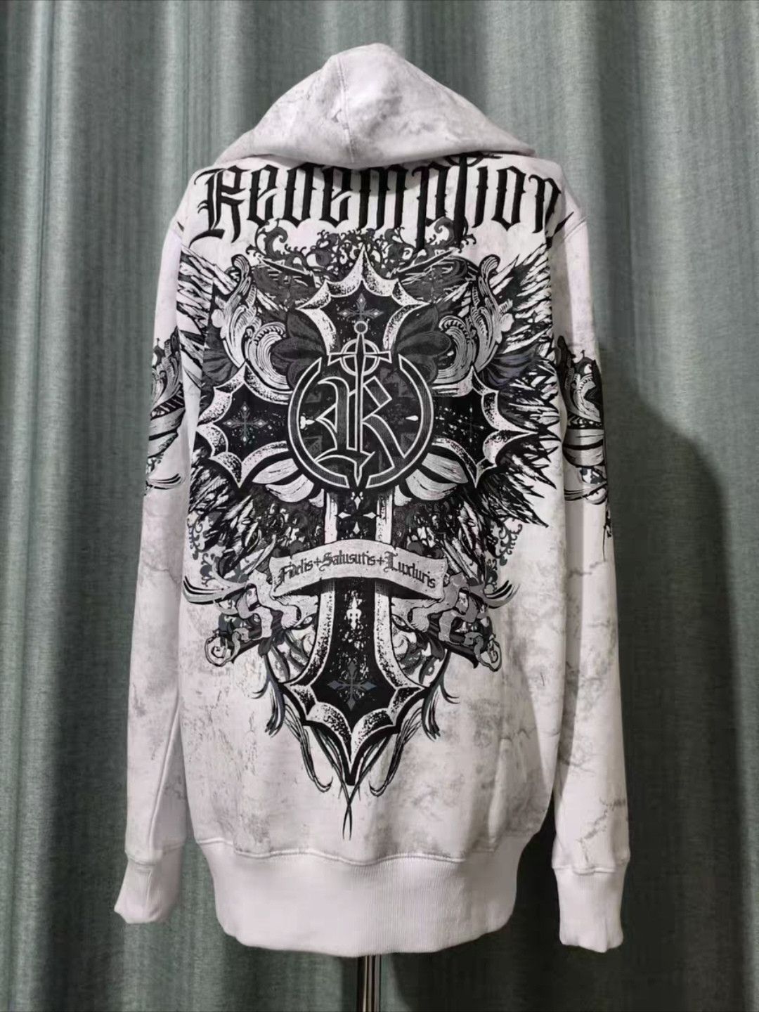 Affliction × Haunted Mound affliction style redemption cross ghost bones hoodie Size US M / EU 48-50 / 2 - 1 Thumbnail