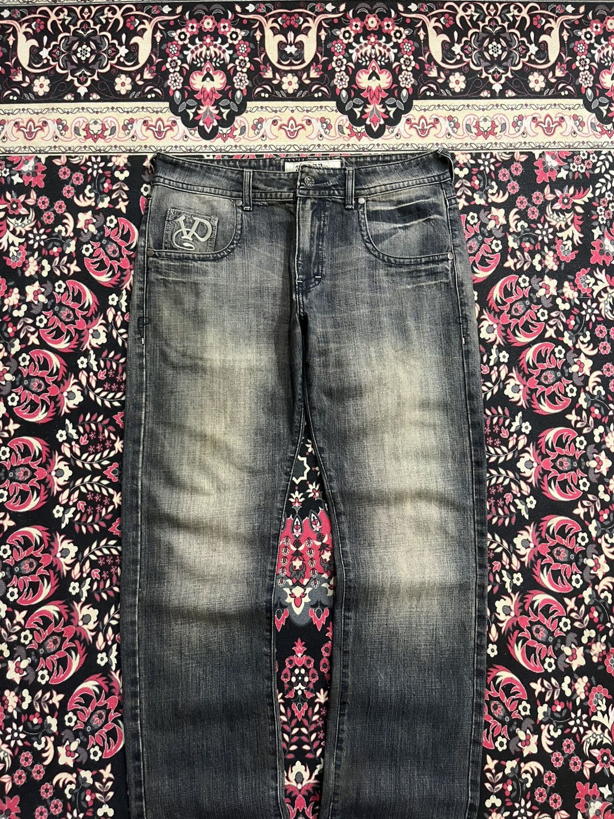 Von Dutch ⚡️Grunge⚡️Vintage Von Dutch Embroidery Patch Black Faded Jeans Size US 34 / EU 50 - 3 Thumbnail