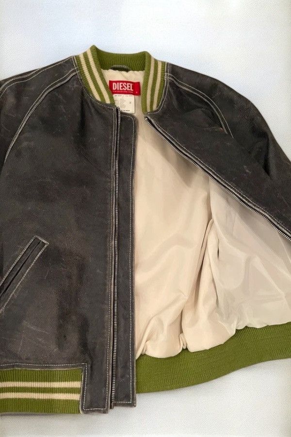 Diesel Diesel Spellout Leather bomber Jacket made in italy Size S / US 4 / IT 40 - 4 Thumbnail