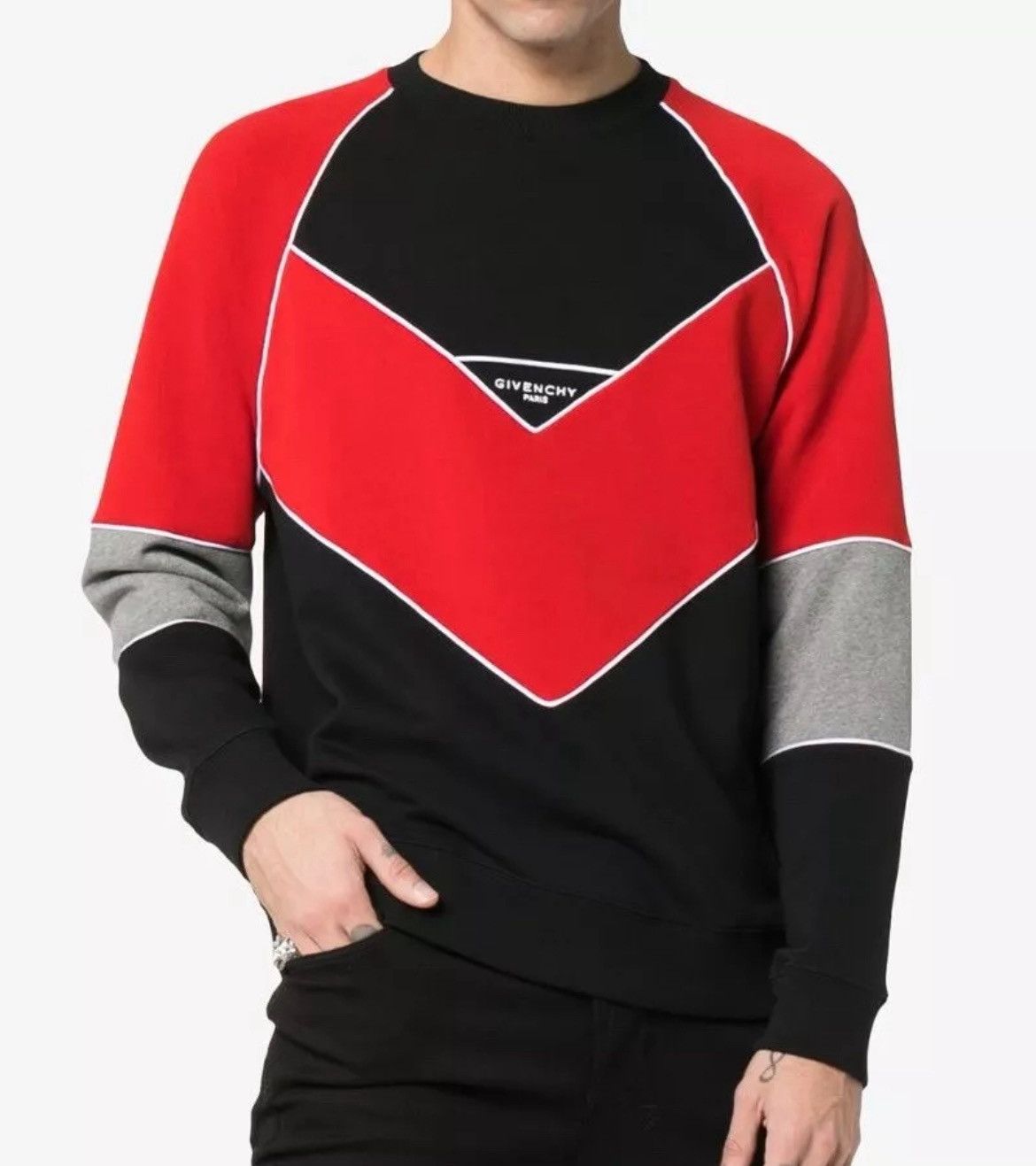 Givenchy GIVENCHY⚡️Men size Small colorblock logo pullover sweatshirt Size US S / EU 44-46 / 1 - 2 Thumbnail
