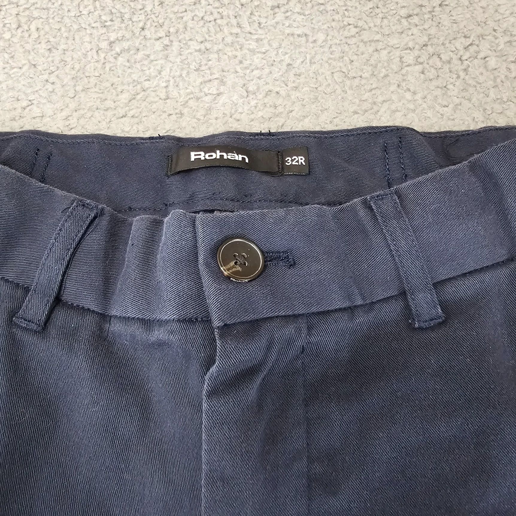 Vintage Rohan Pants Mens 30x29 Blue Chino Flat Front Stretch Cotton Twill Button Zipper Classic Size US 30 / EU 46 - 5 Thumbnail