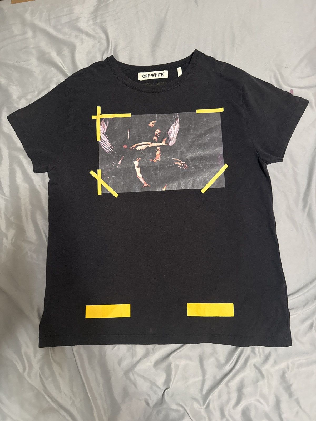 Off-White Offwhite Virgil Abloh Caravaggio T-Shirt Angel Black/Yellow Size US M / EU 48-50 / 2 - 2 Thumbnail