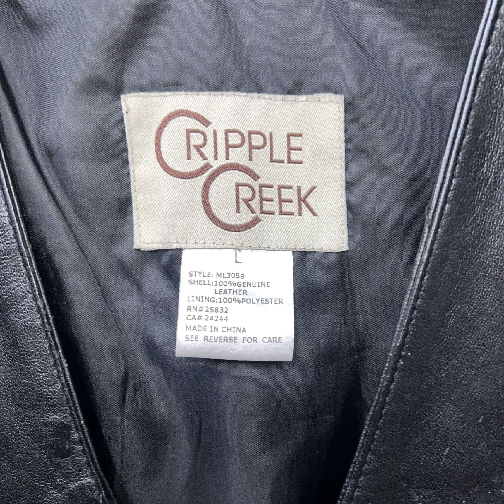 Vintage Cripple Creek Black Leather Button Up Vest Mens Size L Size US L / EU 52-54 / 3 - 3 Thumbnail
