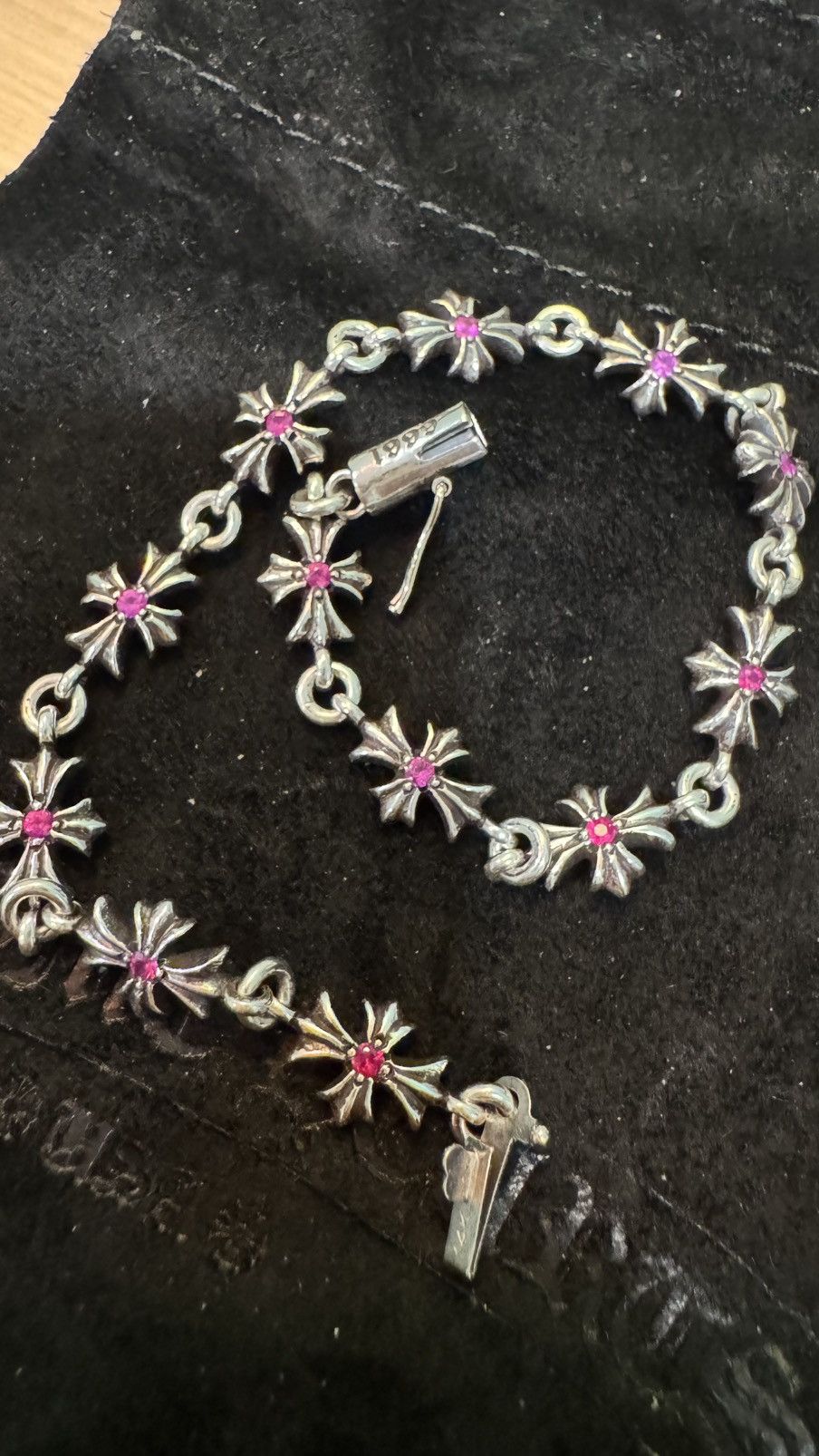 Chrome Hearts Pink Sapphire Tiny E Bracelet *RARE* Size ONE SIZE - 11 Thumbnail