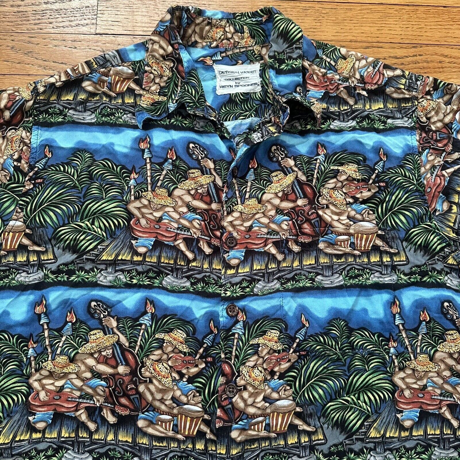 Reyn Spooner Detrich Varez Rayon Hawaiian Shirt Fits M/L Men