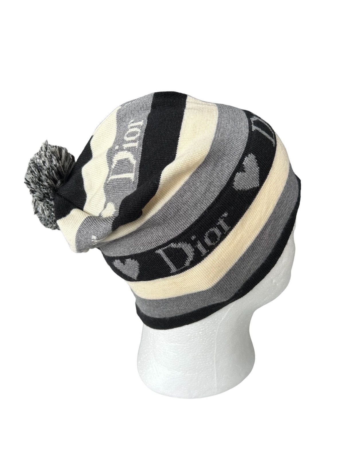 Christian Dior Monsieur Christian Dior Made in italy Beanie Hats Stripe pompom Size ONE SIZE - 1 Thumbnail