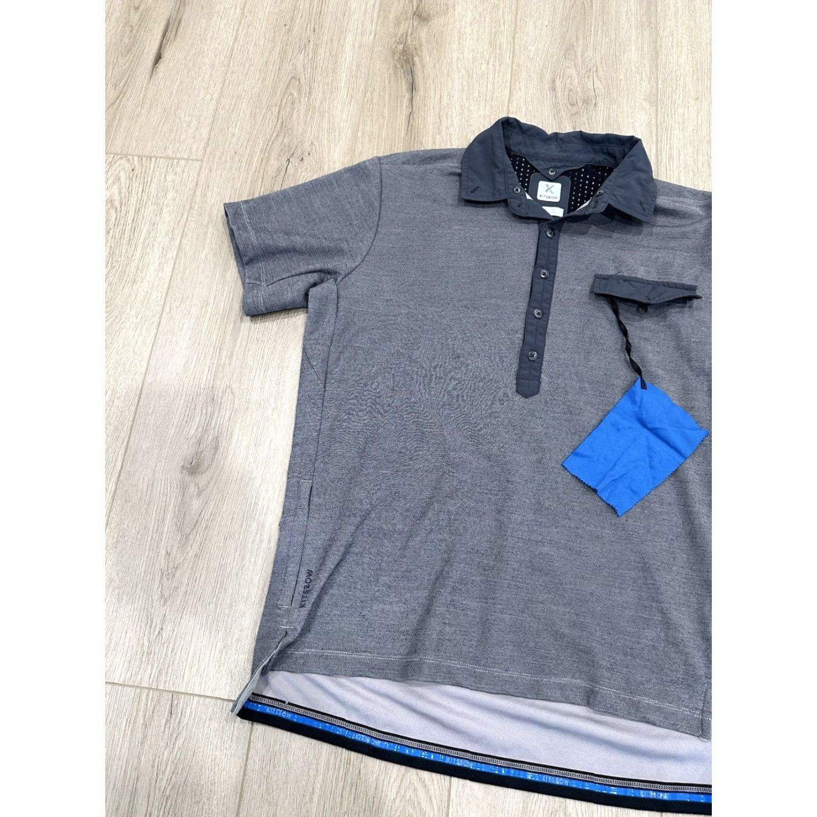 Vintage Kitsbow Polo Shirt Jersey L Merino Wool Cycling Commuter Gravel Fondo Ico Shirt Mens L Gray Polo Breathable Quick Dry Pockets Size US L / EU 52-54 / 3 - 3 Thumbnail