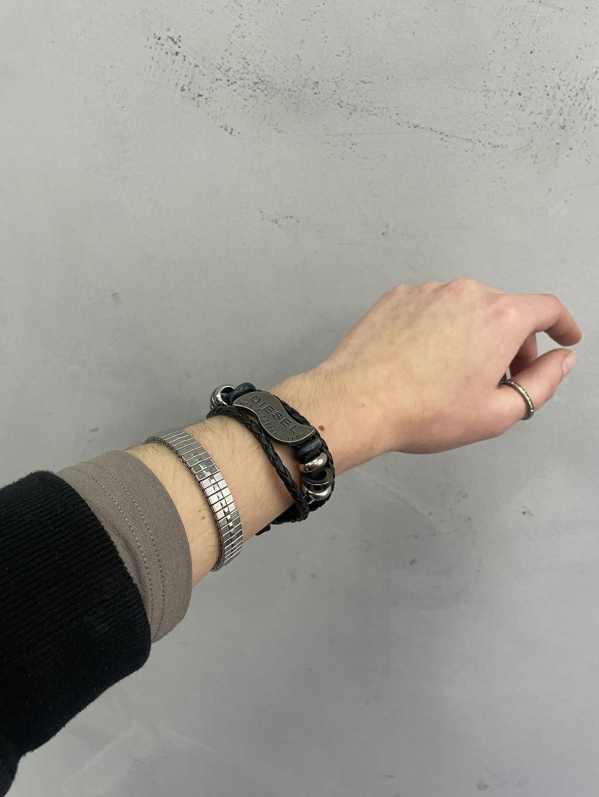 Diesel avant garde leather bracelet y2k