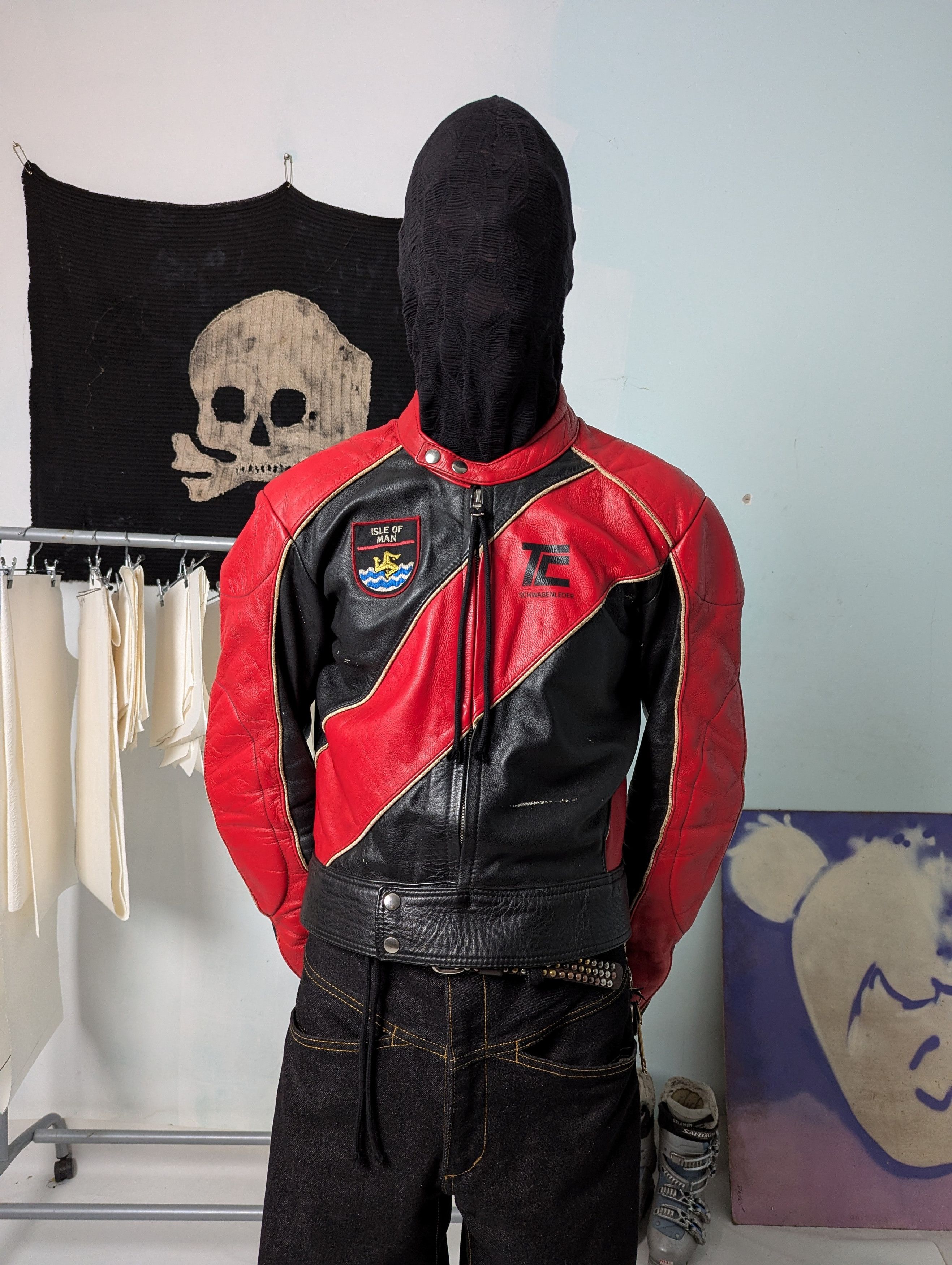 Leather 90s Schwabenleder Two Tone Handprinted Leather Jacket Size US M / EU 48-50 / 2 - 2 Thumbnail
