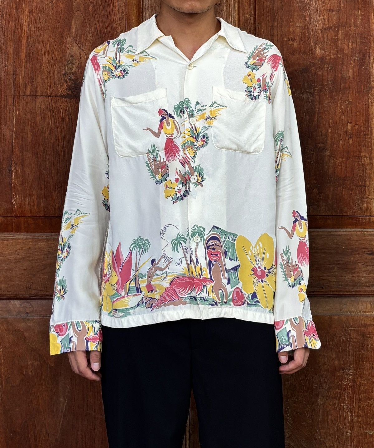 Sun Surf Double Pocket Aloha Long Sleeve Shirt Size US S / EU 44-46 / 1 - 1 Thumbnail