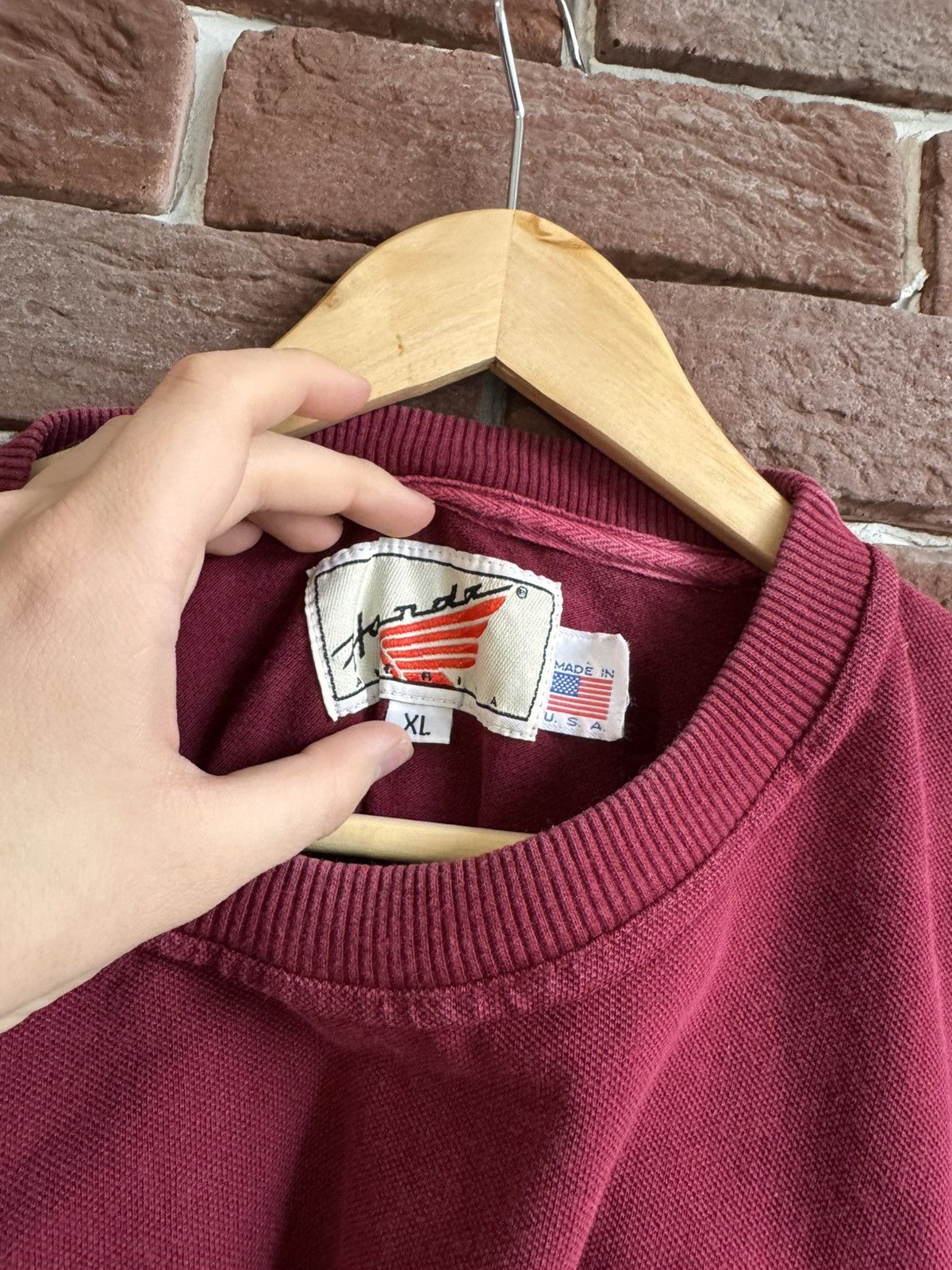 Honda Vintage 90s Honda Legendary Performance Rare XL Maroon Drip Size US XL / EU 56 / 4 - 6 Thumbnail